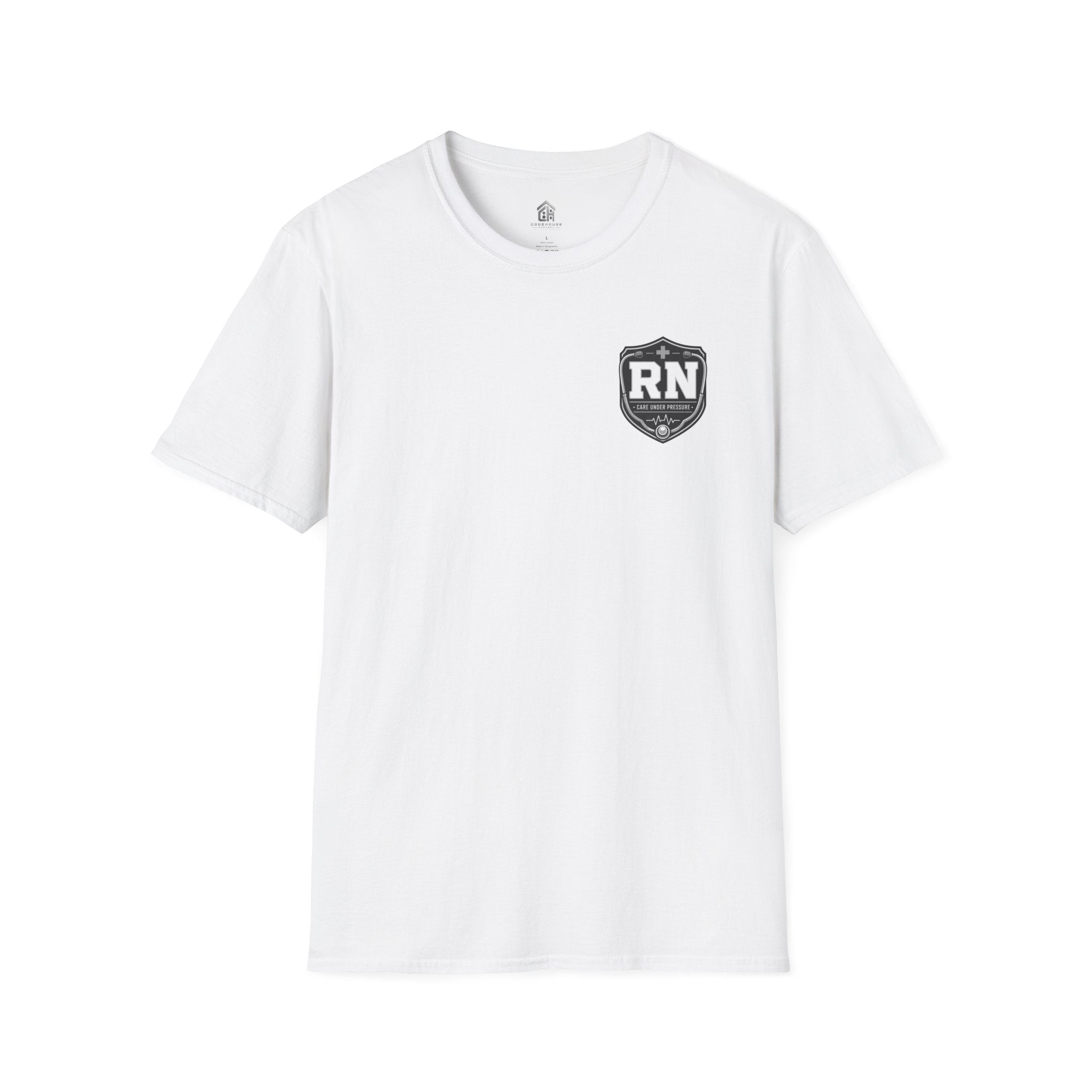 RN Badge T‑Shirt — Registered Nurse American flag