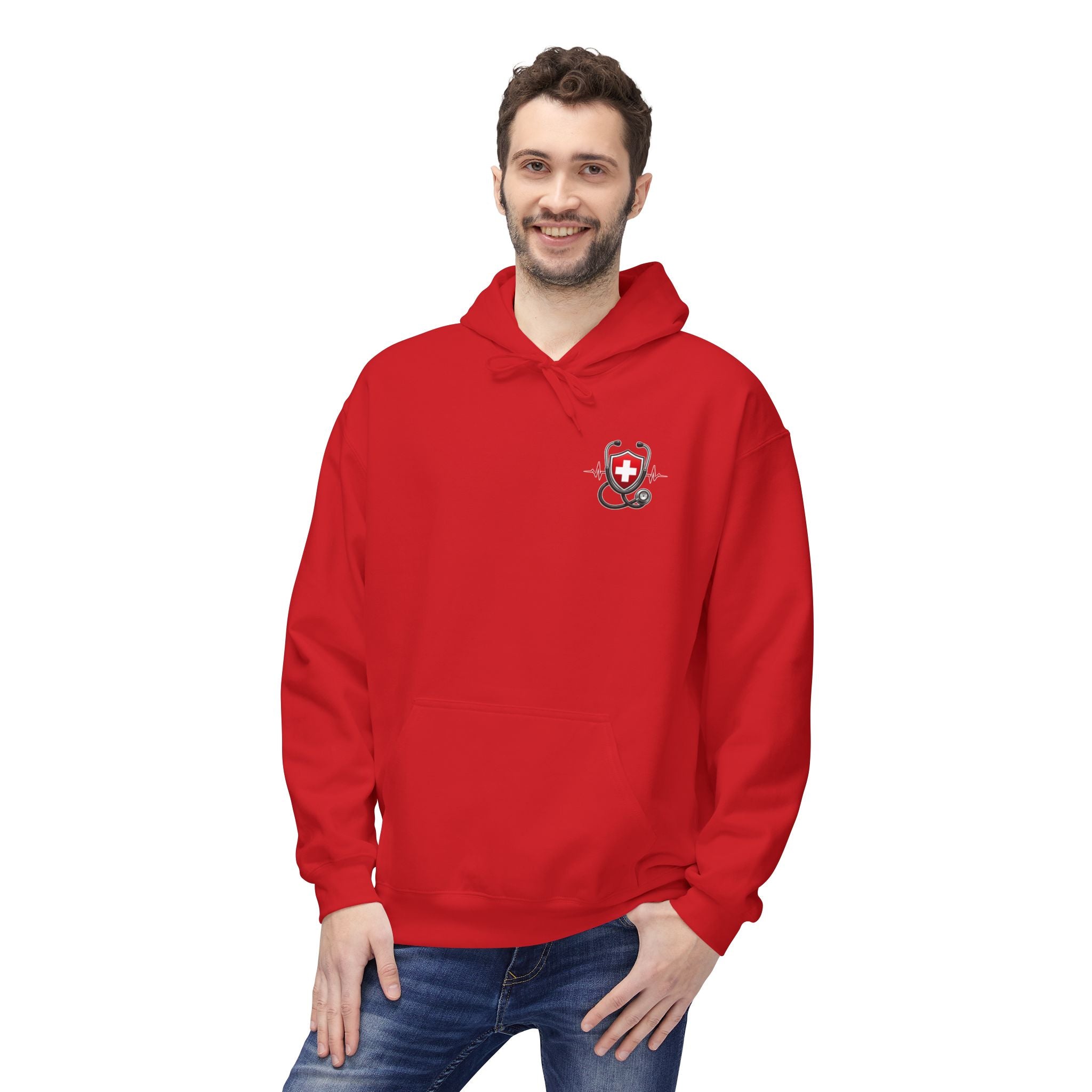 ER Nurse Hoodie - "Present in Chaos, Fueled by Caffeine & Compassion" Medical Staff Pullover