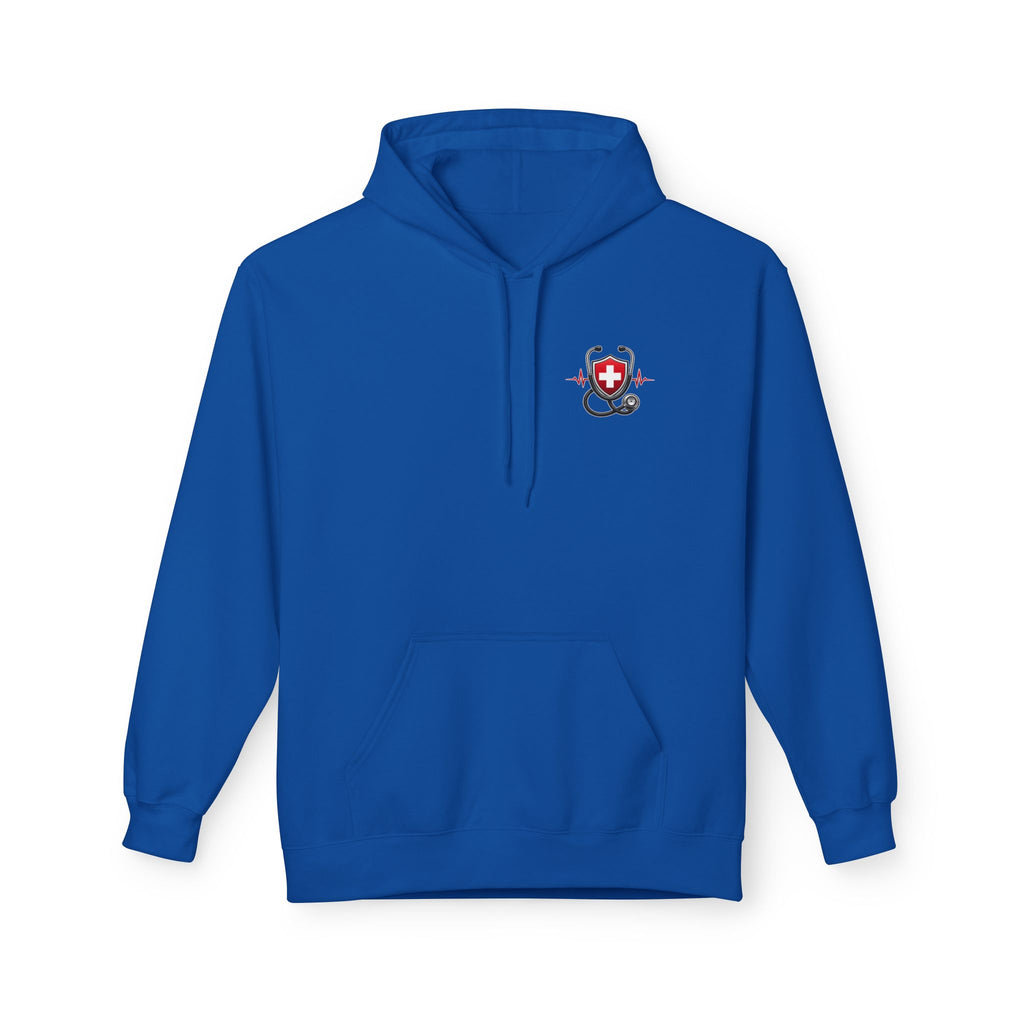 ER Nurse Hoodie - "Present in Chaos, Fueled by Caffeine & Compassion" Medical Staff Pullover
