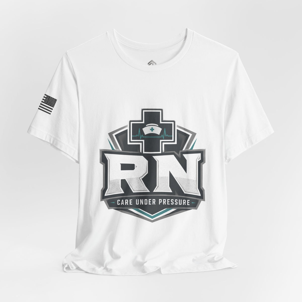 RN Nurse Logo T‑Shirt — Care Under Pressure Crew Tee