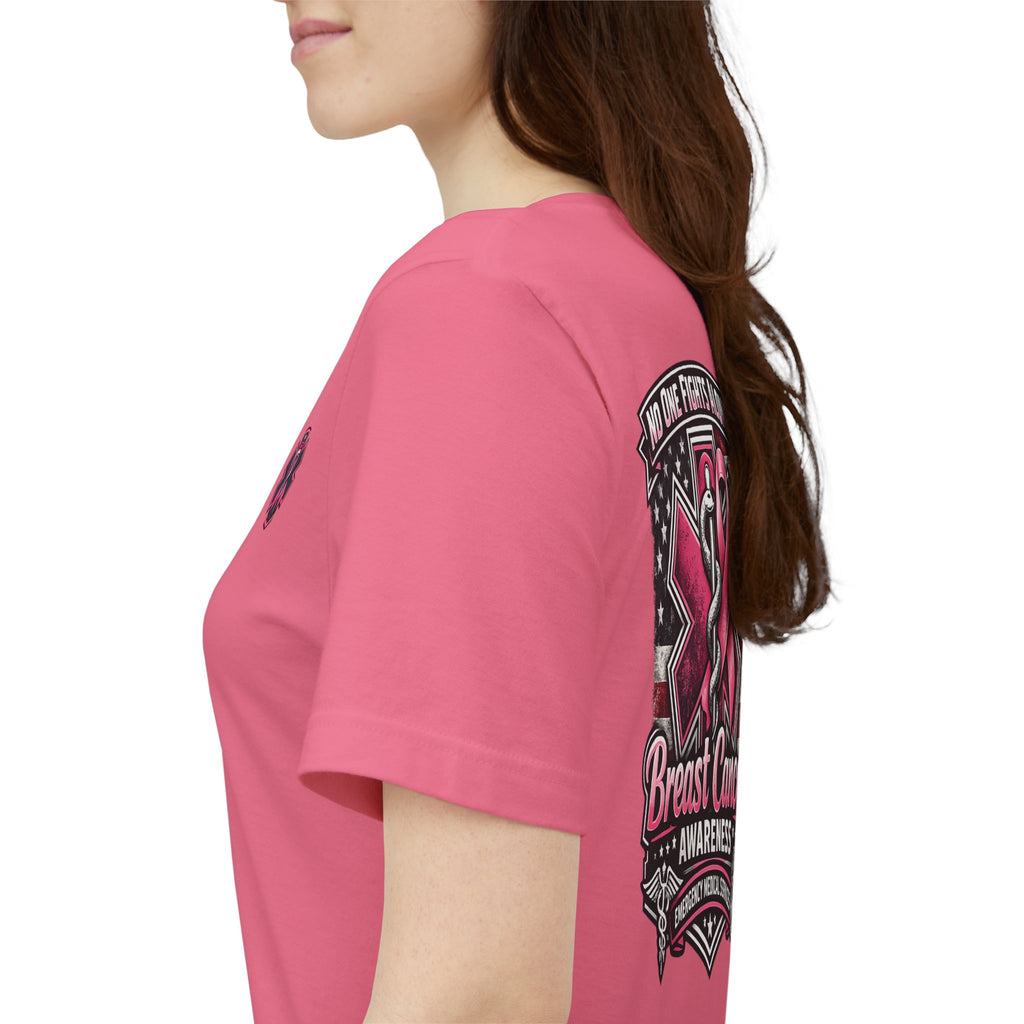 No One Fights Alone – Breast Cancer Awareness EMS T-Shirt