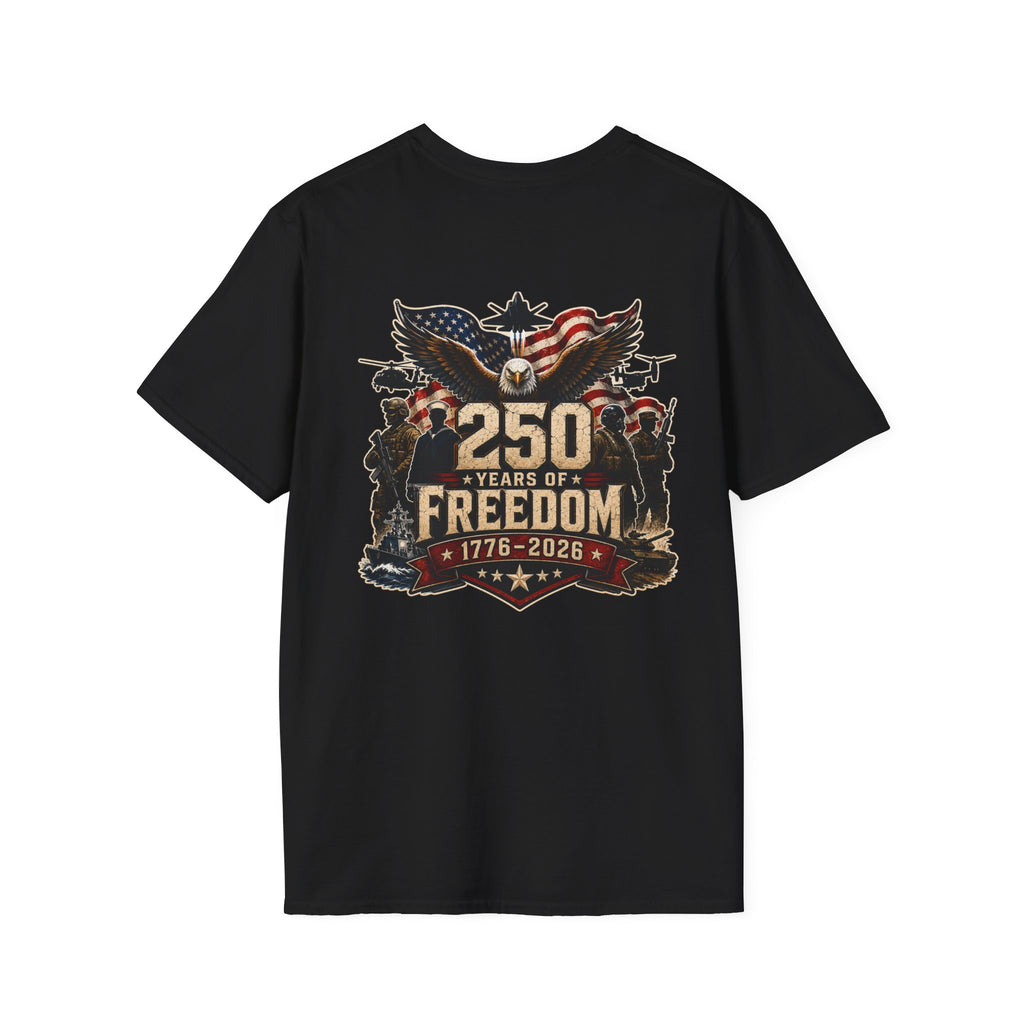 250 Years of Freedom Military Patriotic Graphic Tee