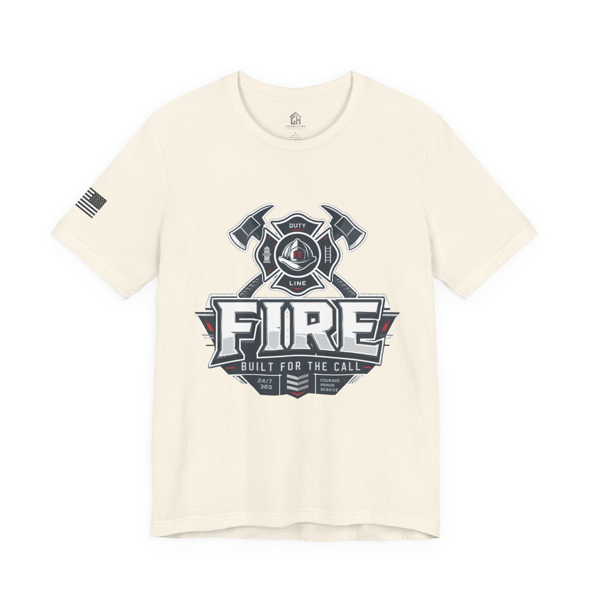 Firefighter T-Shirt — "Fire Built for the Call" Graphic Tee