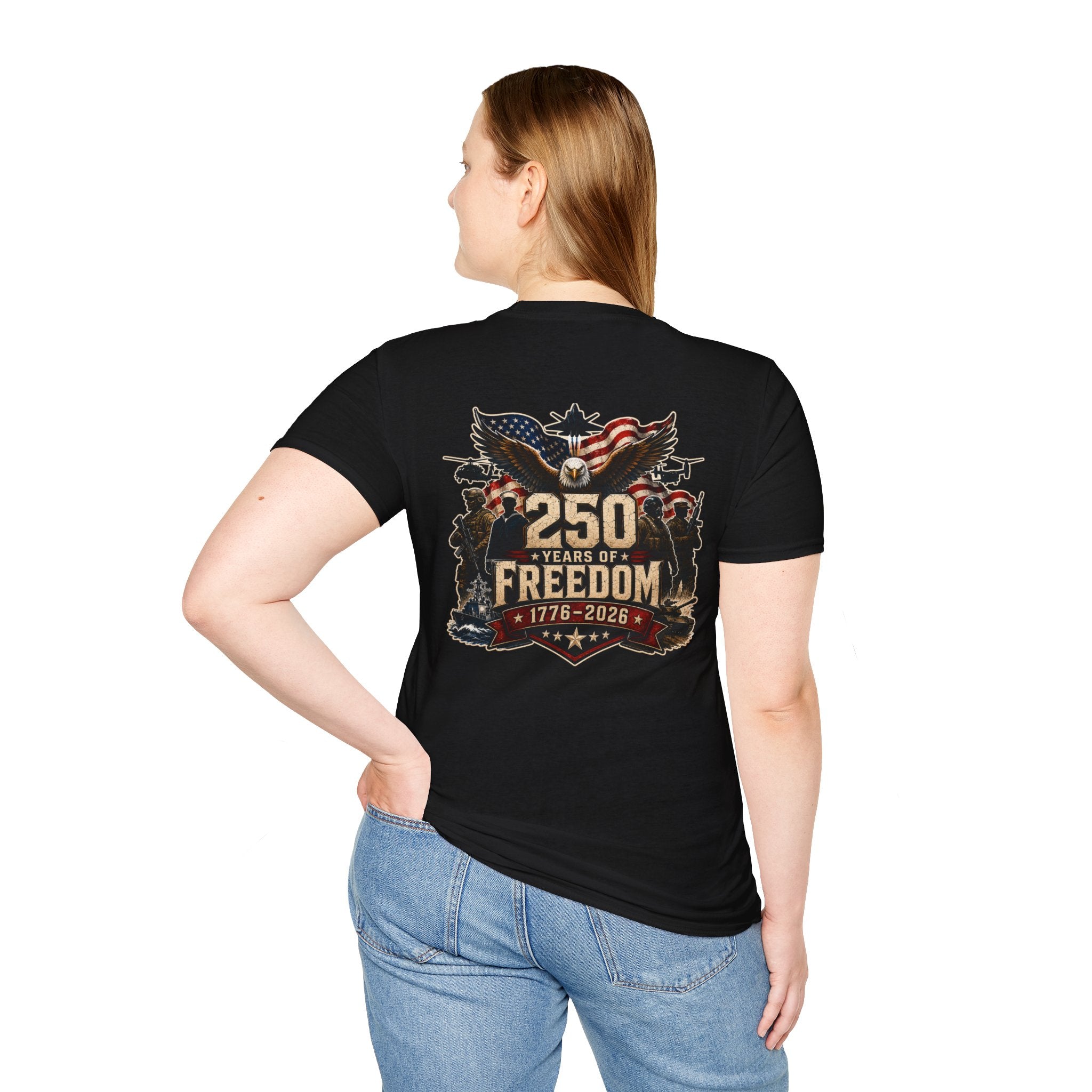 250 Years of Freedom Military Patriotic Graphic Tee