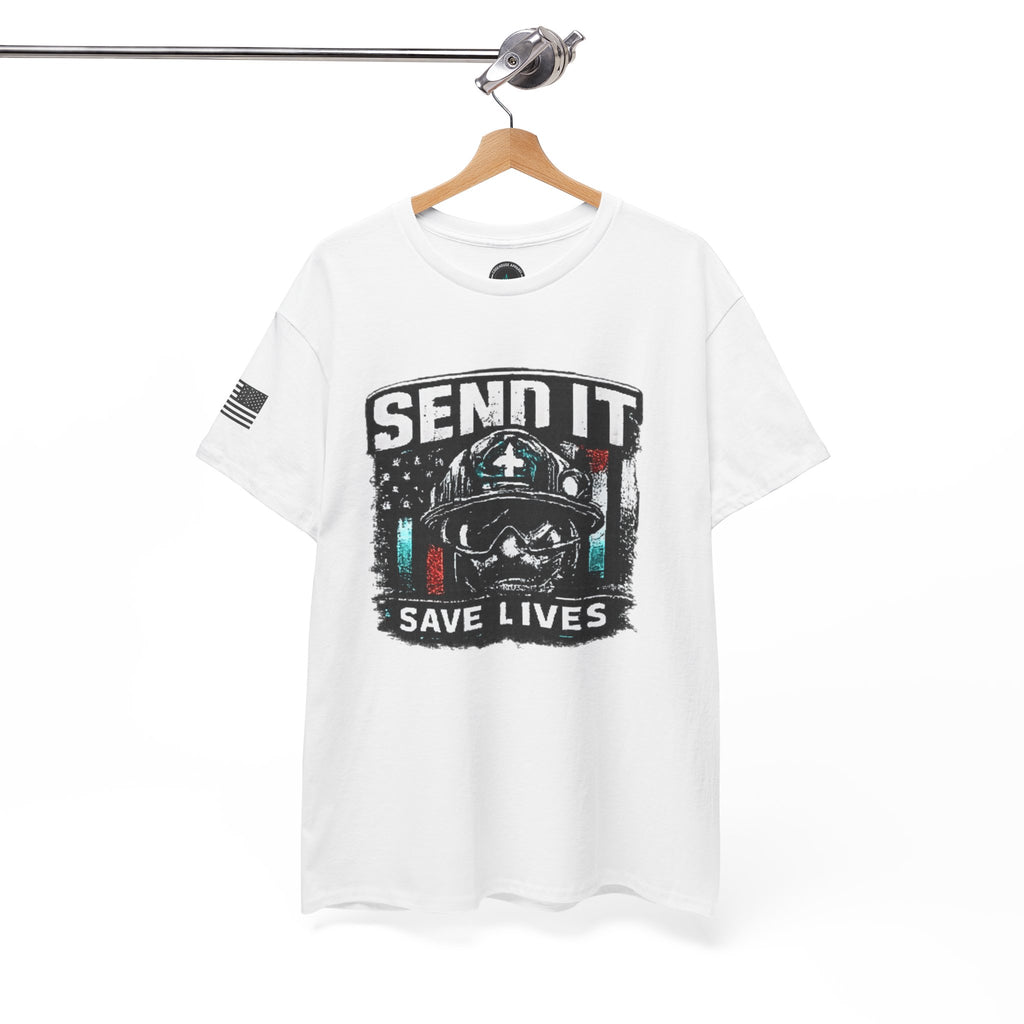 Send It Save Lives T‑Shirt — EMS/Paramedic Rescue Helmet Tee