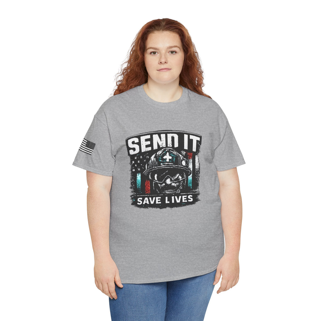Send It Save Lives T‑Shirt — EMS/Paramedic Rescue Helmet Tee