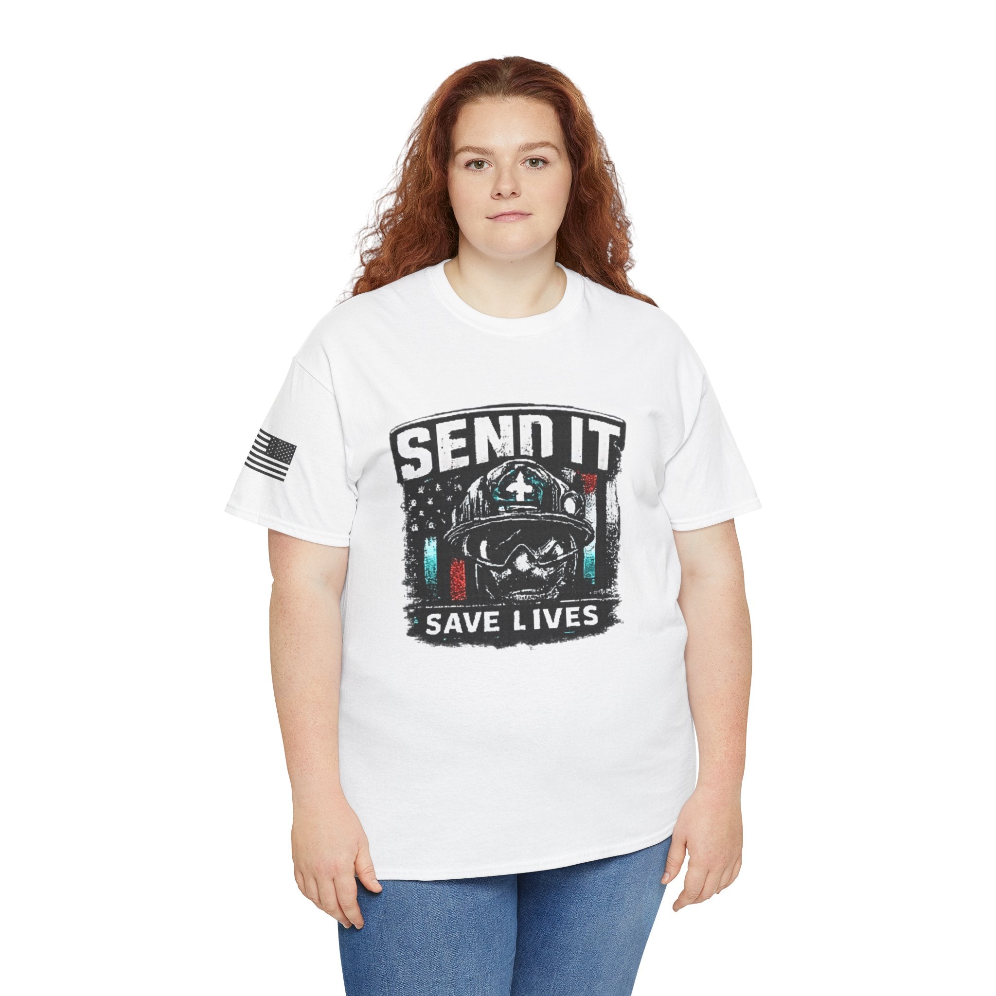 Send It Save Lives T‑Shirt — EMS/Paramedic Rescue Helmet Tee
