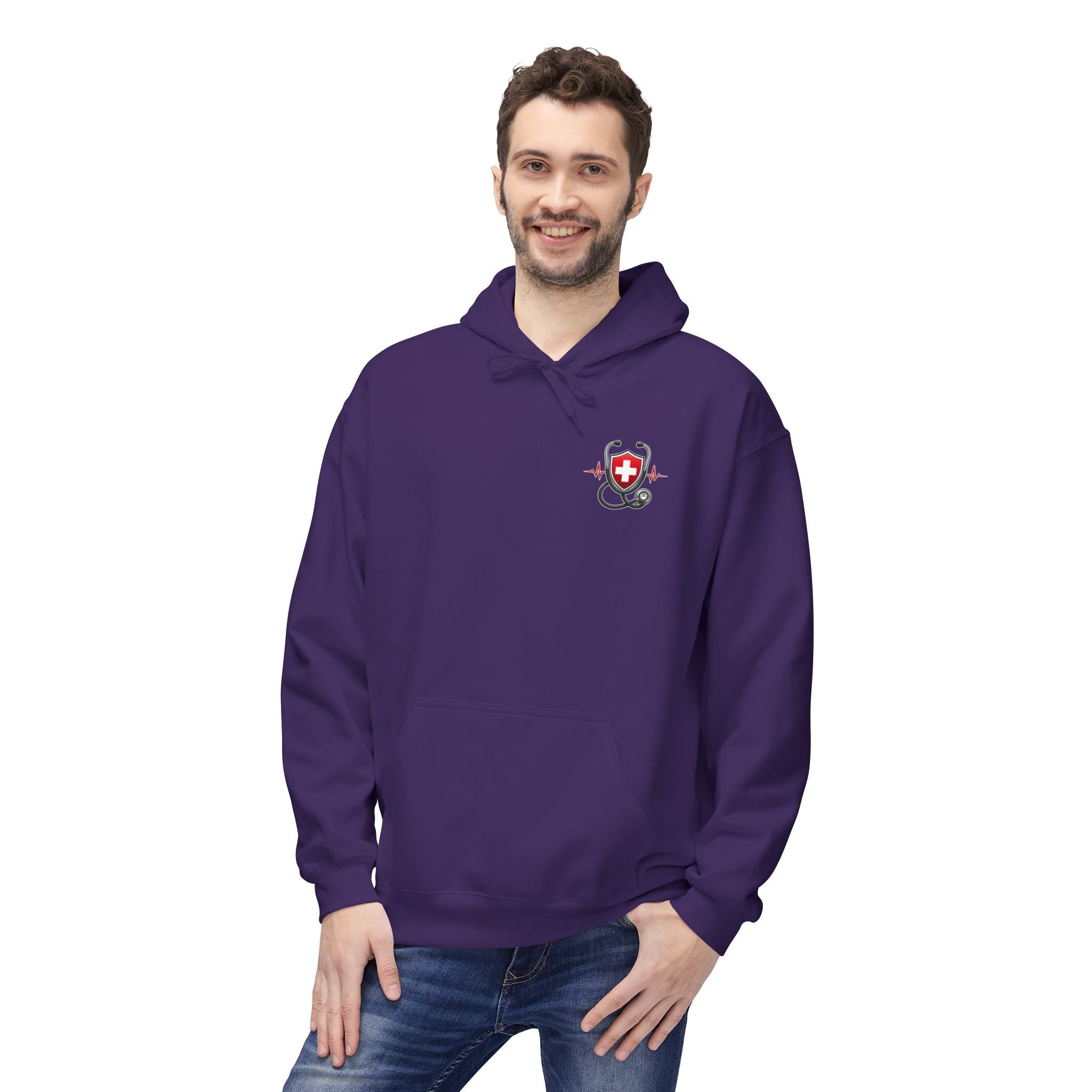 ER Nurse Hoodie - "Present in Chaos, Fueled by Caffeine & Compassion" Medical Staff Pullover