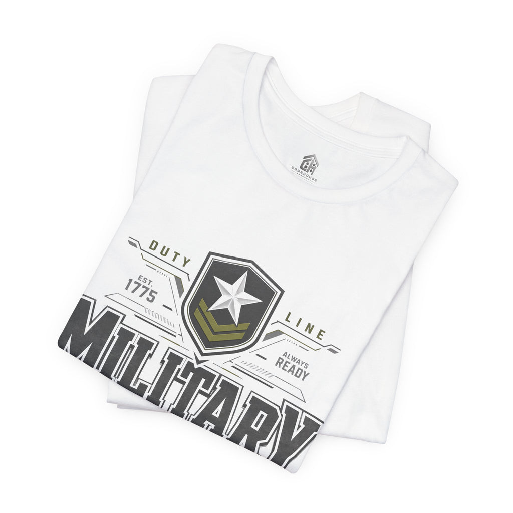 Military Graphic Tee — "No Better Friend, No Worse Enemy" Patriotic Crewneck