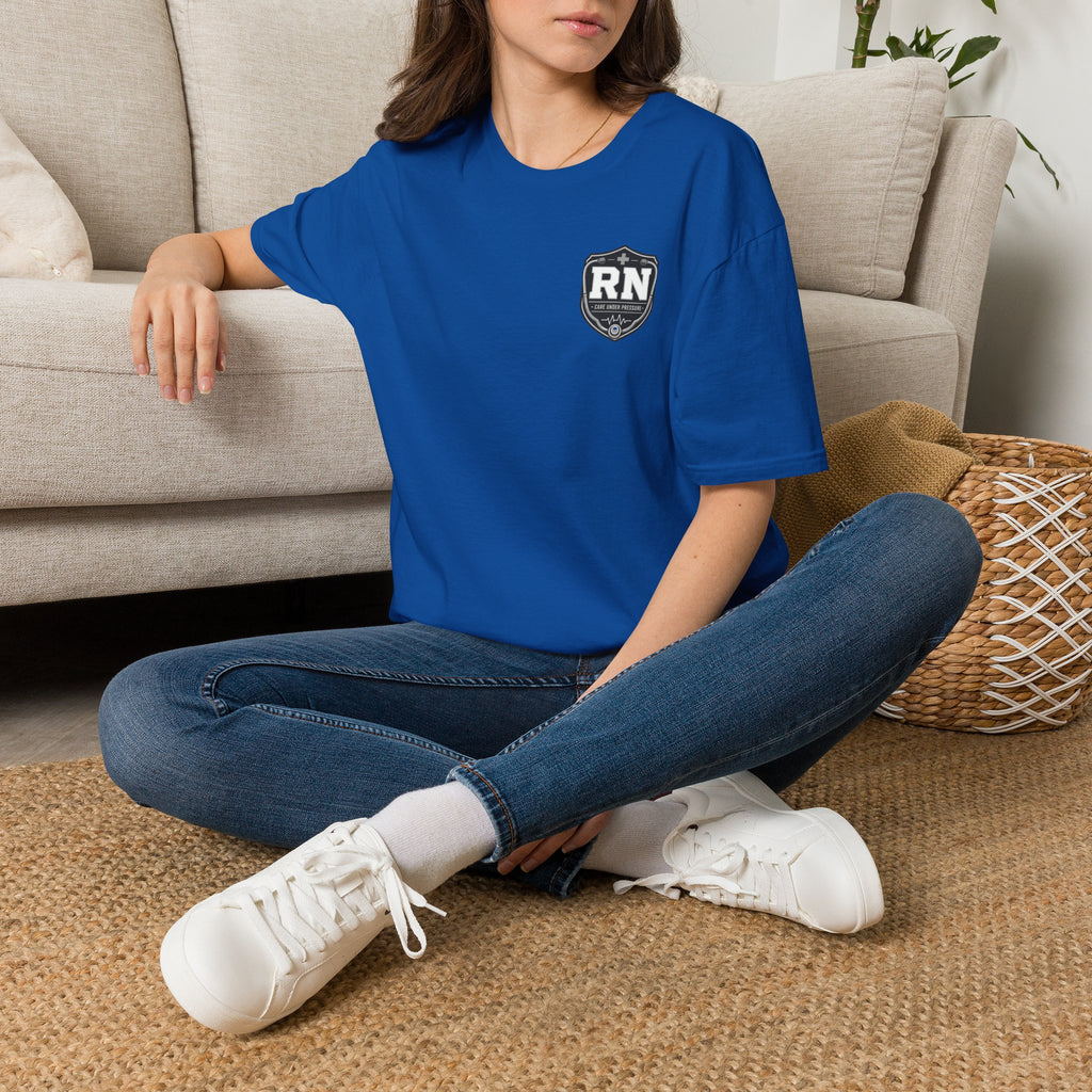 RN Badge T‑Shirt — Registered Nurse American flag
