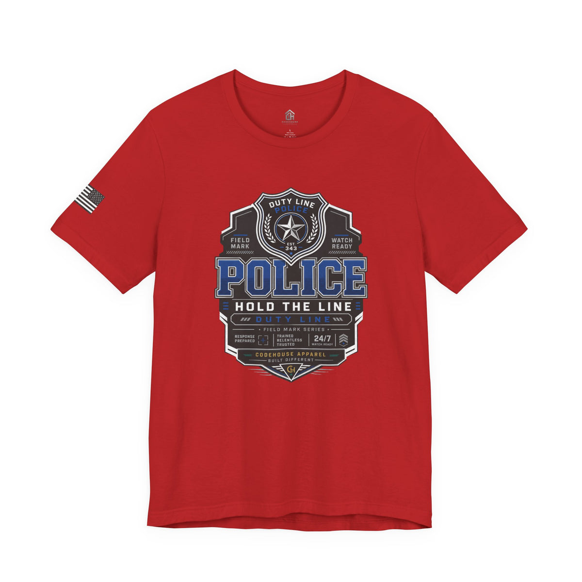 Hold the Line Police Badge Tee