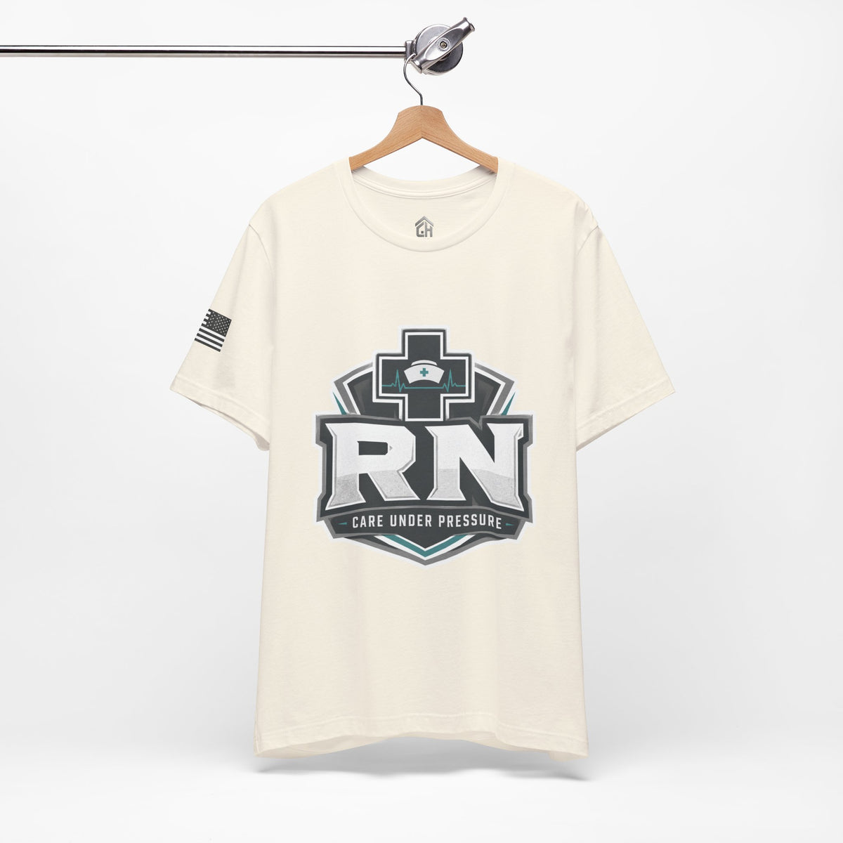 RN Nurse Logo T‑Shirt — Care Under Pressure Crew Tee