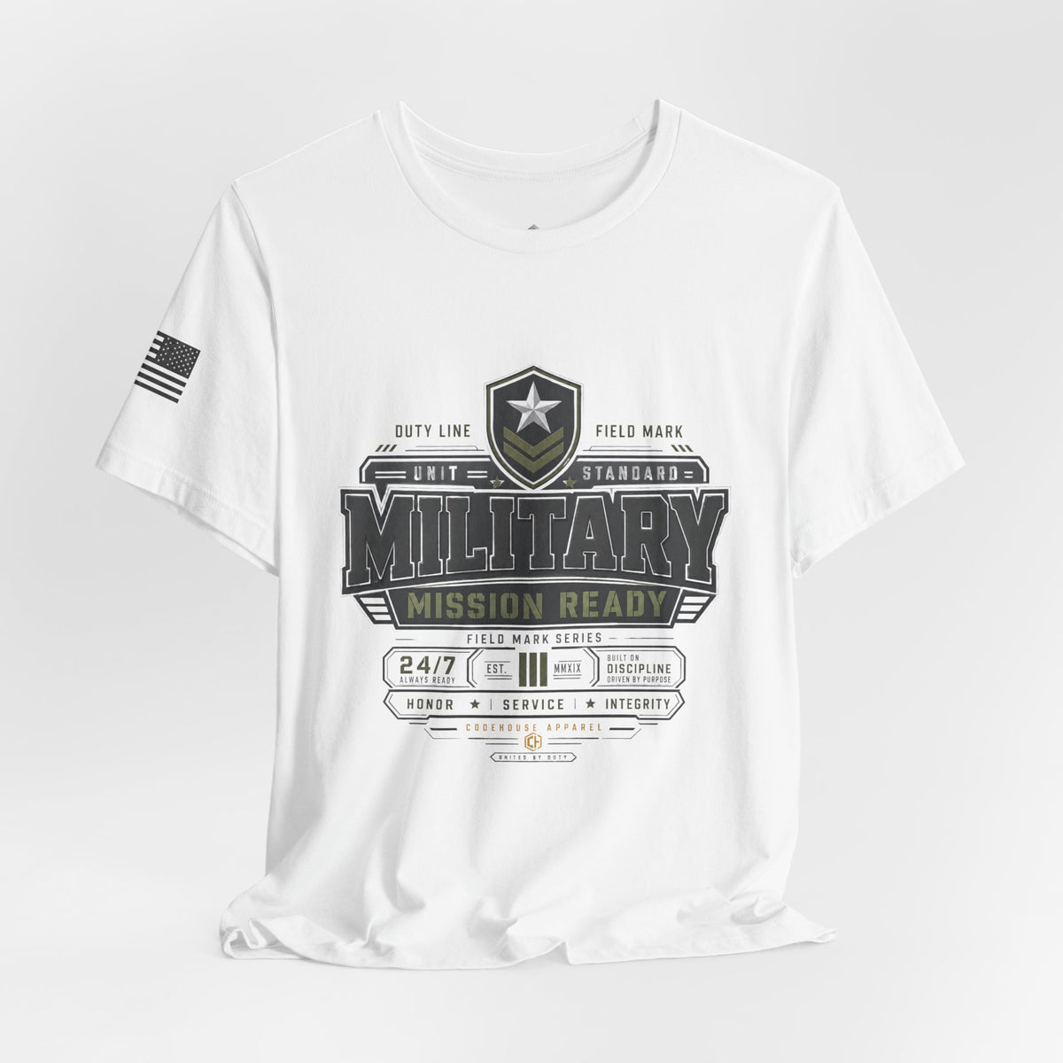 Military Mission Ready Tee — Military Emblem Graphic T-Shirt
