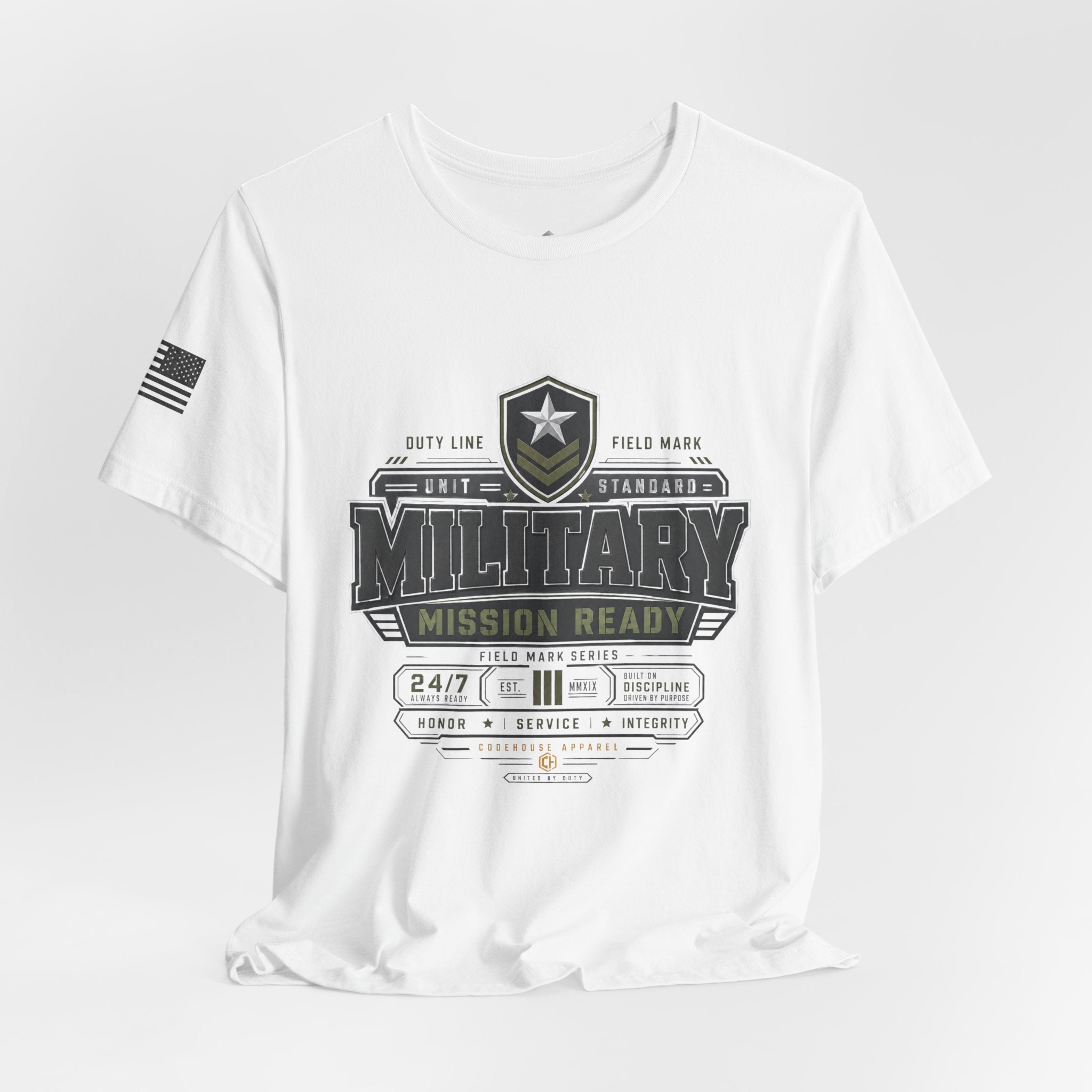 Military Mission Ready Tee — Military Emblem Graphic T-Shirt