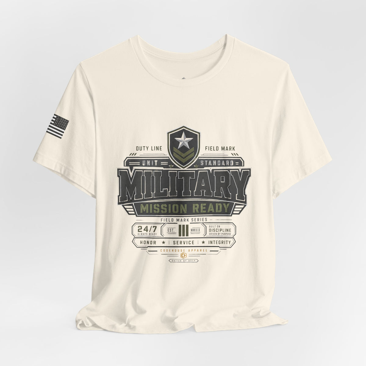 Military Mission Ready Tee — Military Emblem Graphic T-Shirt