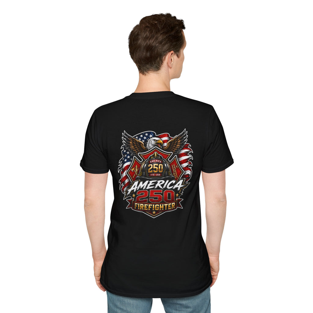 America 250 Firefighter Patriotic Graphic Tee