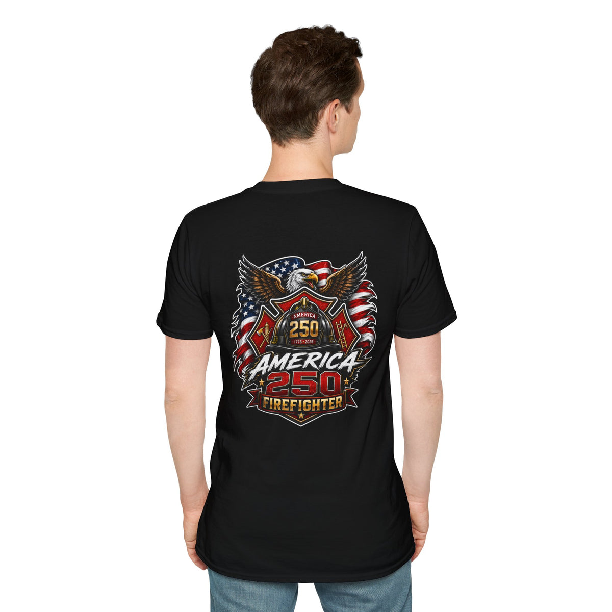 America 250 Firefighter Patriotic Graphic Tee