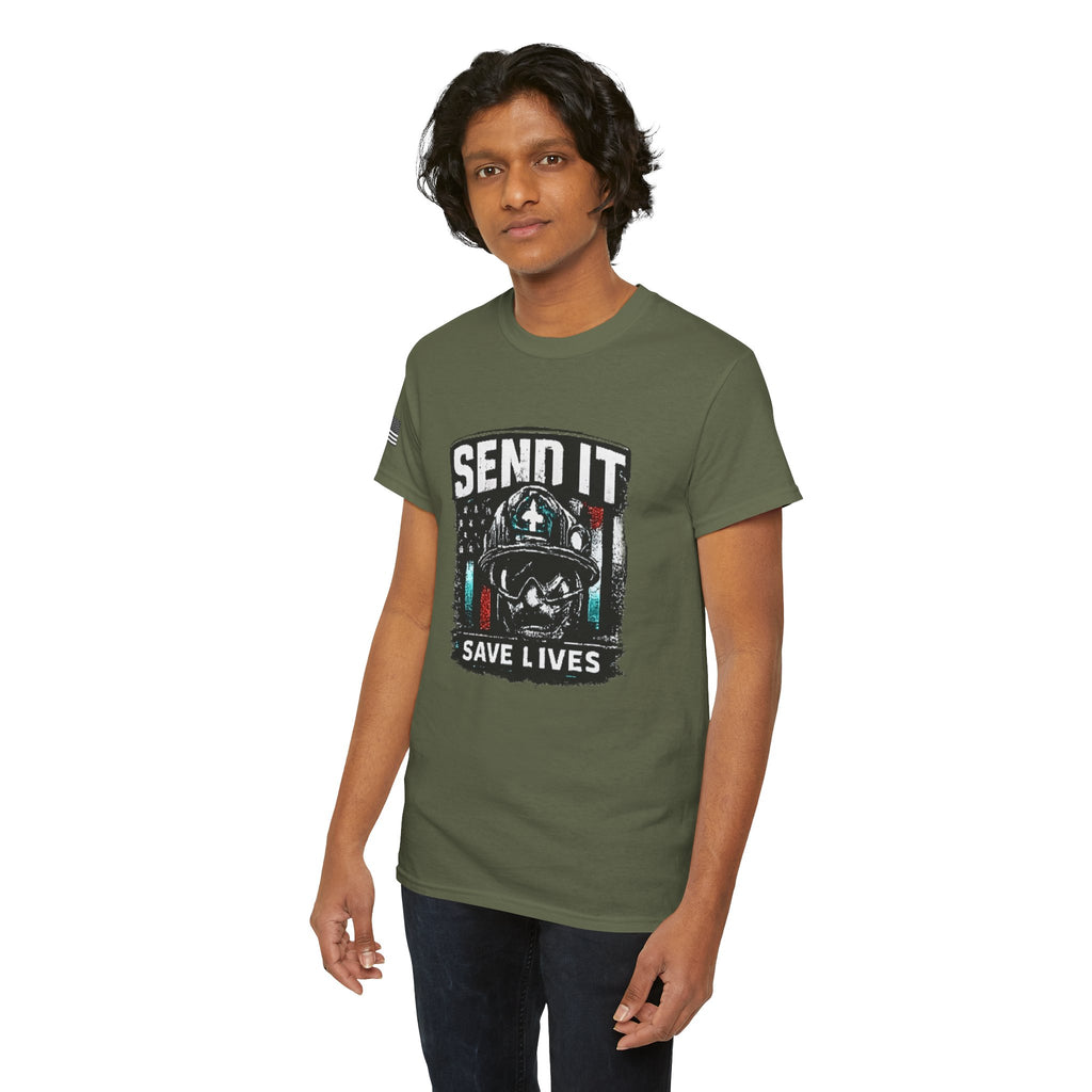 Send It Save Lives T‑Shirt — EMS/Paramedic Rescue Helmet Tee