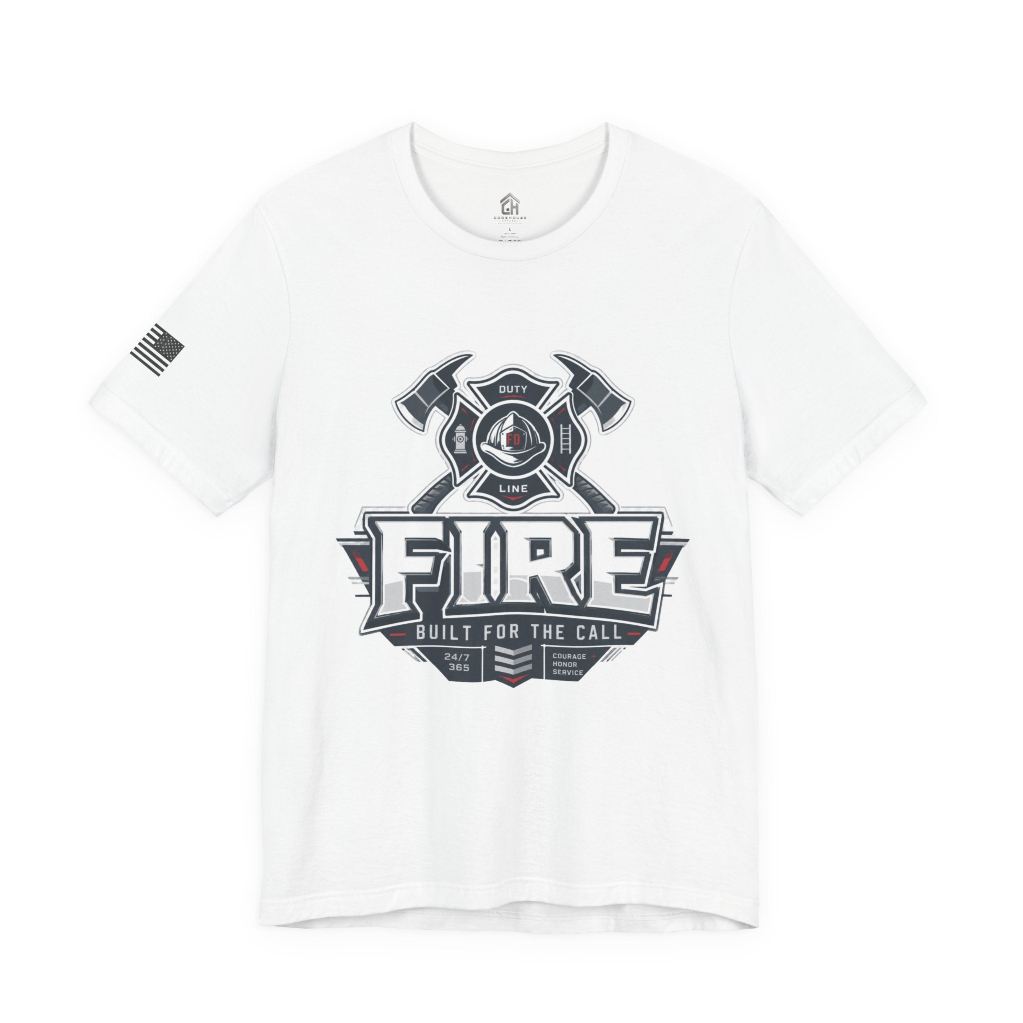 Firefighter T-Shirt — "Fire Built for the Call" Graphic Tee