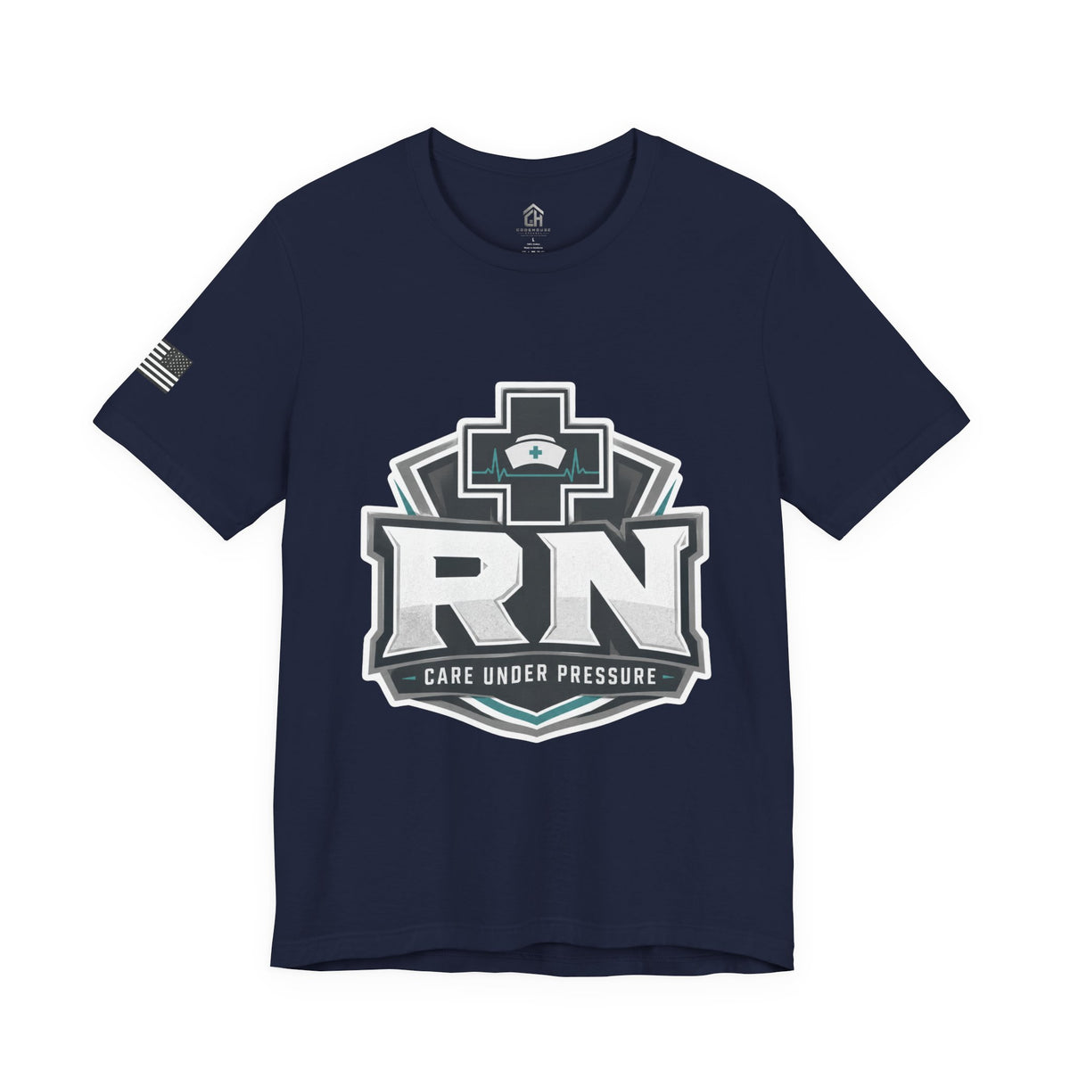 RN Nurse Logo T‑Shirt — Care Under Pressure Crew Tee