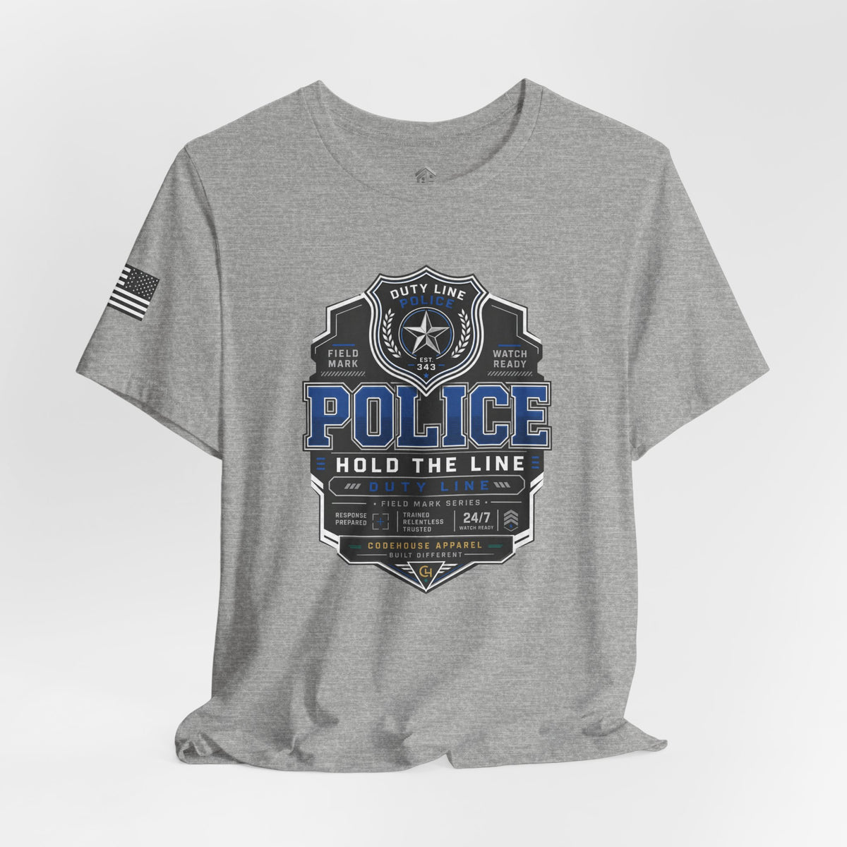 Hold the Line Police Badge Tee