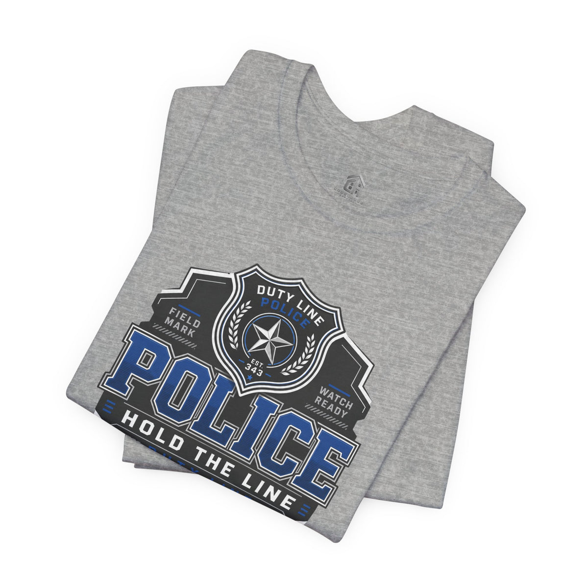 Police 'Hold the Line' Badge T‑Shirt — Thin Blue Line Support Tee