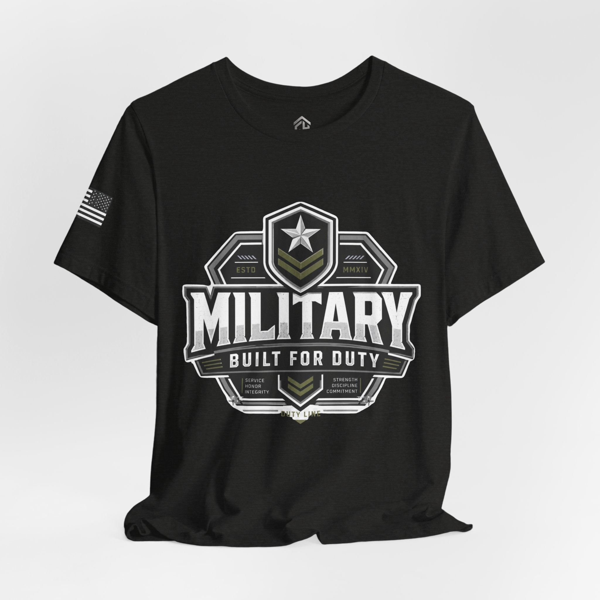 Military 'Built for Duty' T-Shirt — Patriotic Veteran & Active Duty Tee
