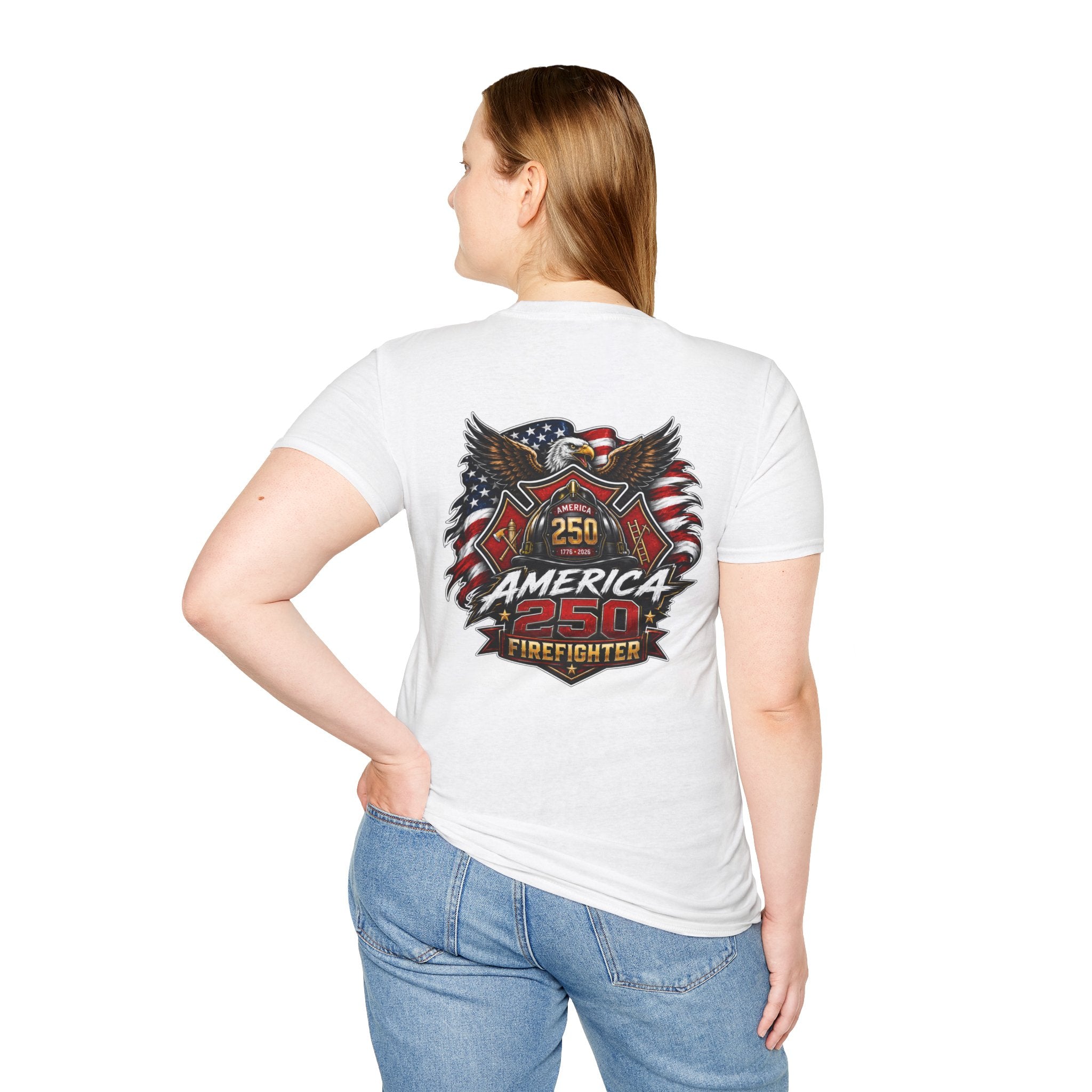 America 250 Firefighter Patriotic Graphic Tee