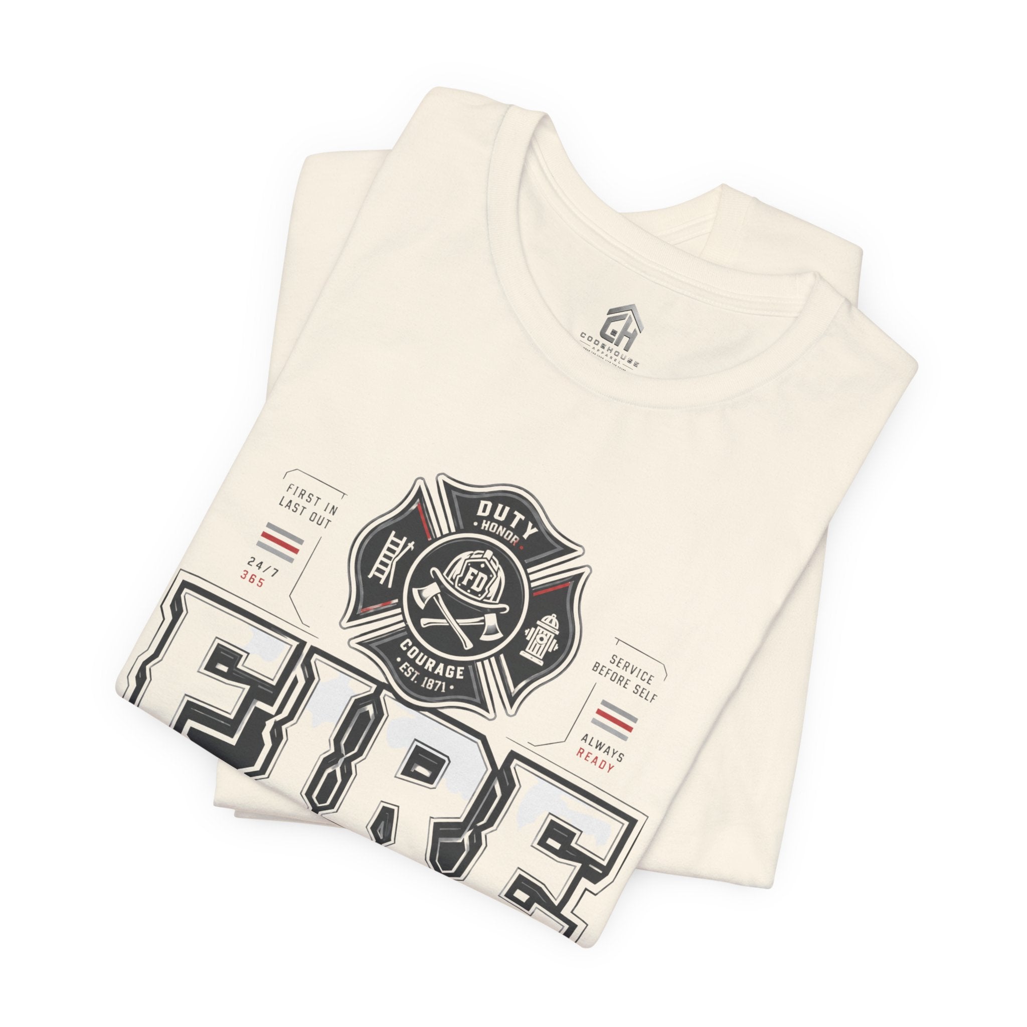 Firefighter Tee - "Fire Built for the Call" Graphic Short Sleeve Shirt