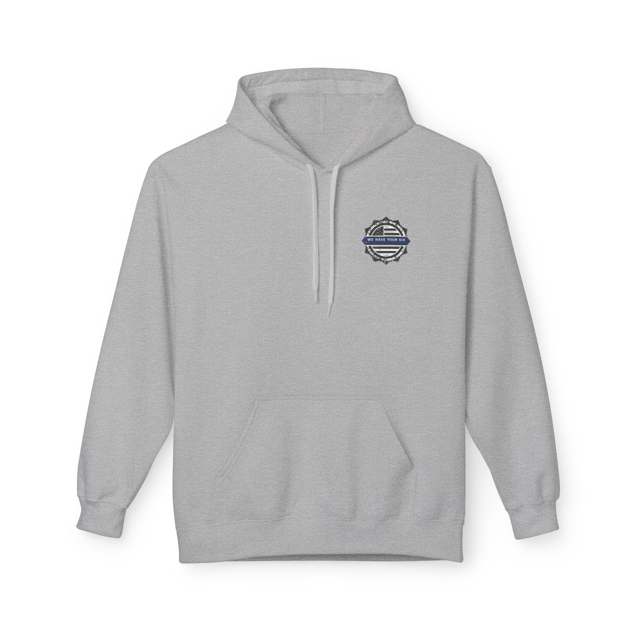 Thin Blue Line Skull Hoodie – Police Support American Flag Back Print