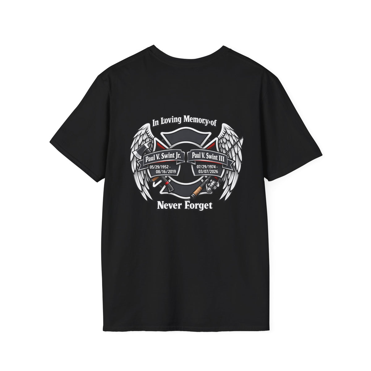 Memorial Wings T-Shirt — 'In Loving Memory / Never Forget' Tribute Tee