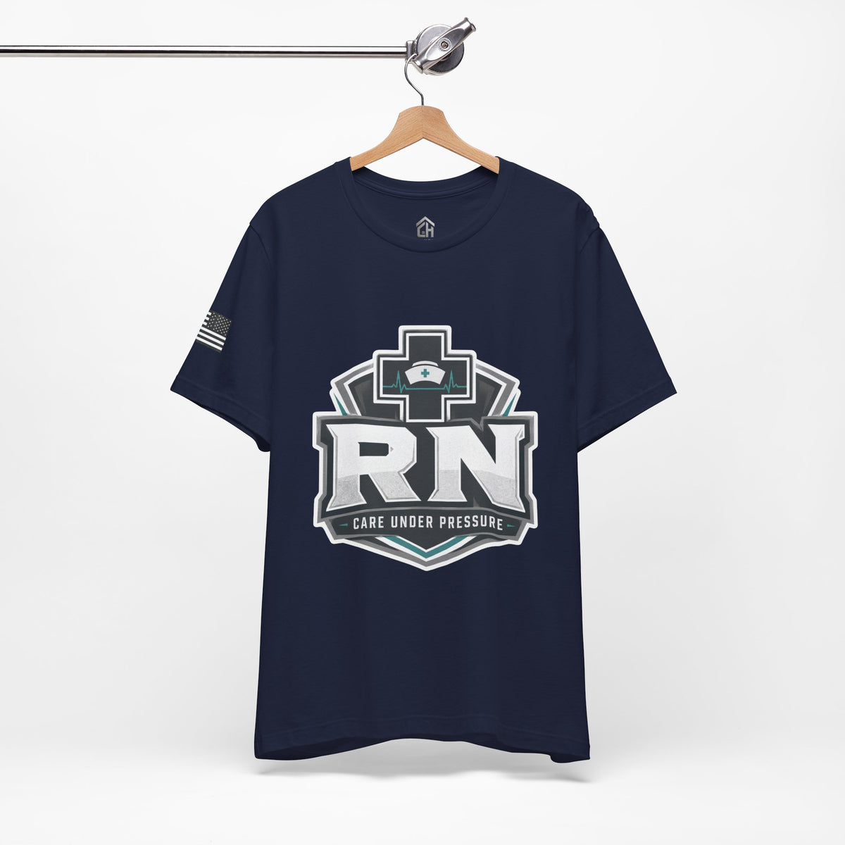 RN Nurse Logo T‑Shirt — Care Under Pressure Crew Tee