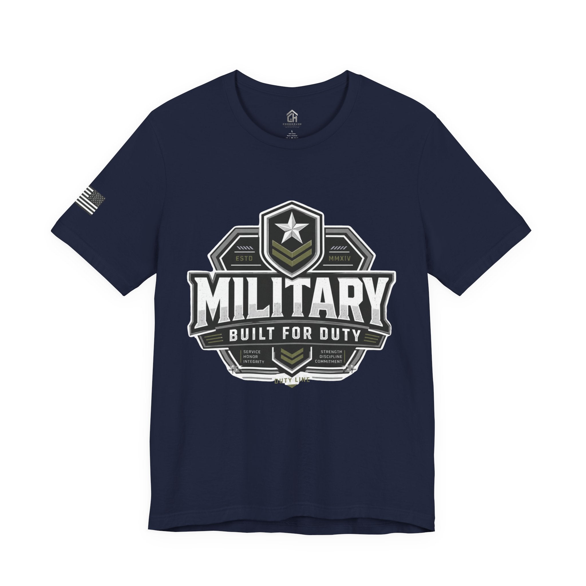Military 'Built for Duty' T-Shirt — Patriotic Veteran & Active Duty Tee