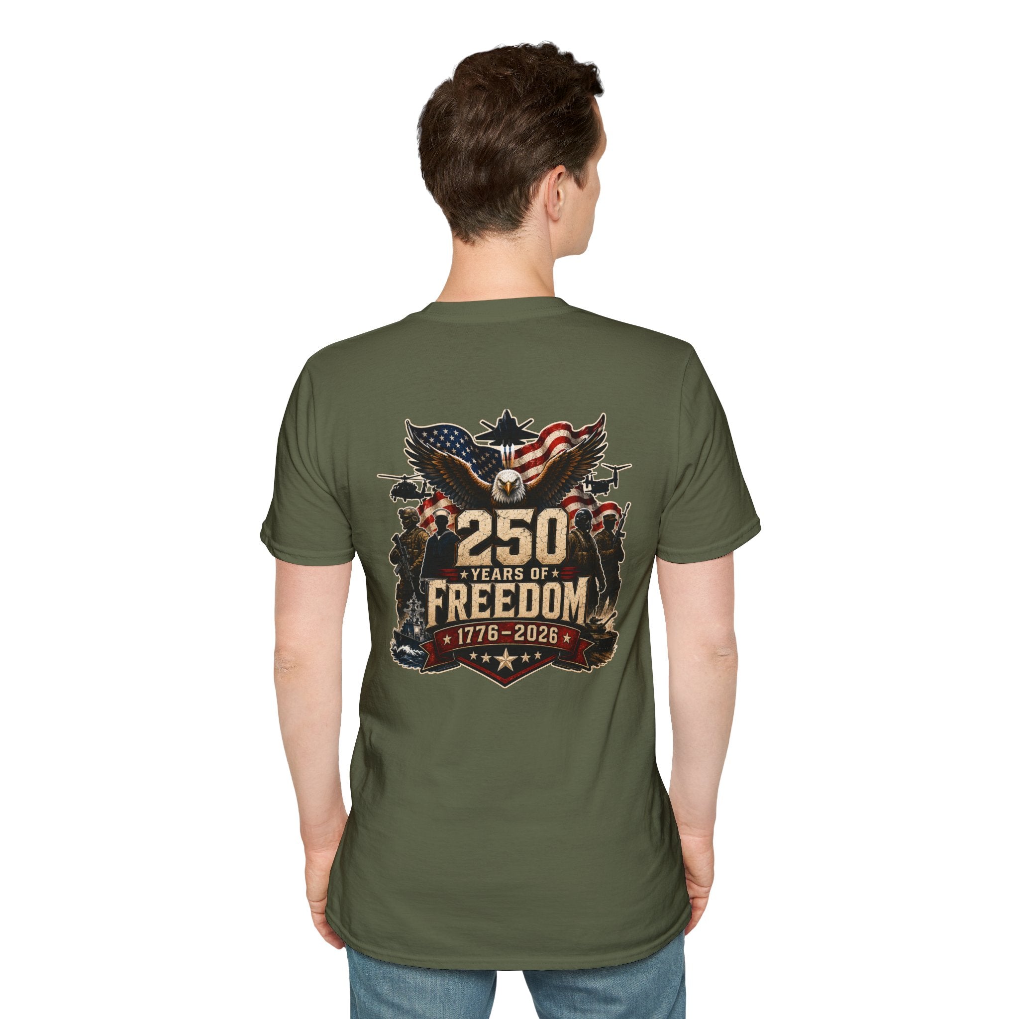 250 Years of Freedom Military Patriotic Graphic Tee