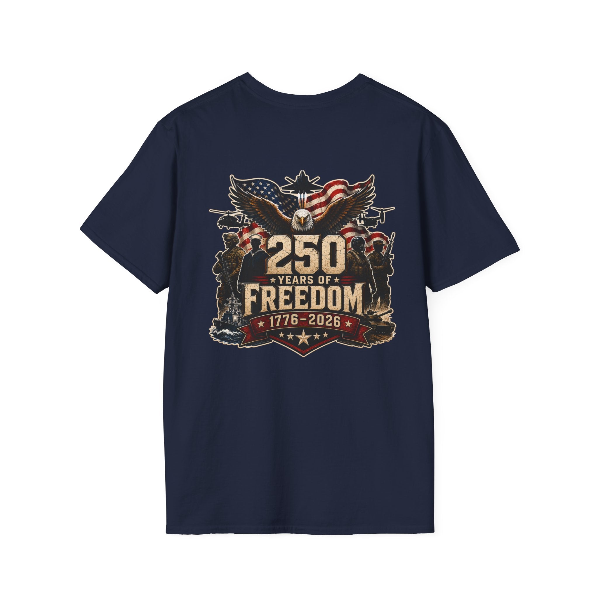 250 Years of Freedom Military Patriotic Graphic Tee