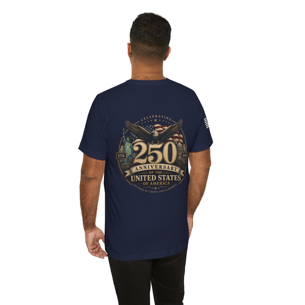 250th Anniversary USA T‑Shirt — American Eagle & Flag Commemorative Tee