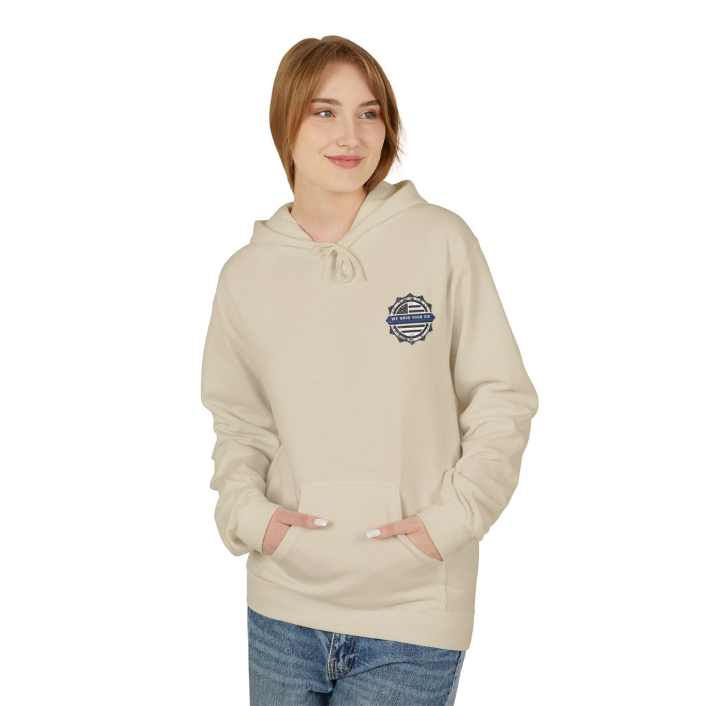 Thin Blue Line Skull Hoodie – Police Support American Flag Back Print