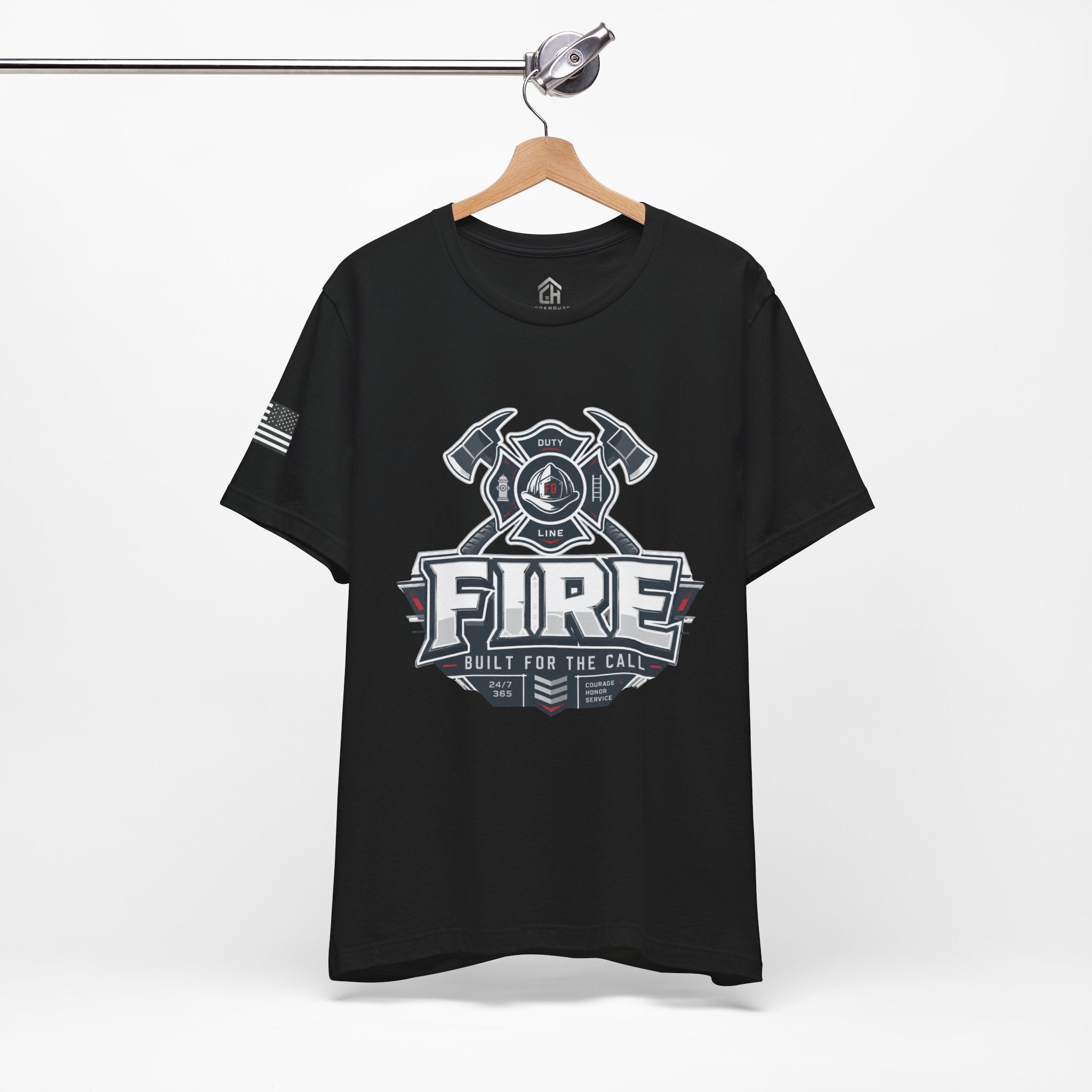 Firefighter T-Shirt — "Fire Built for the Call" Graphic Tee