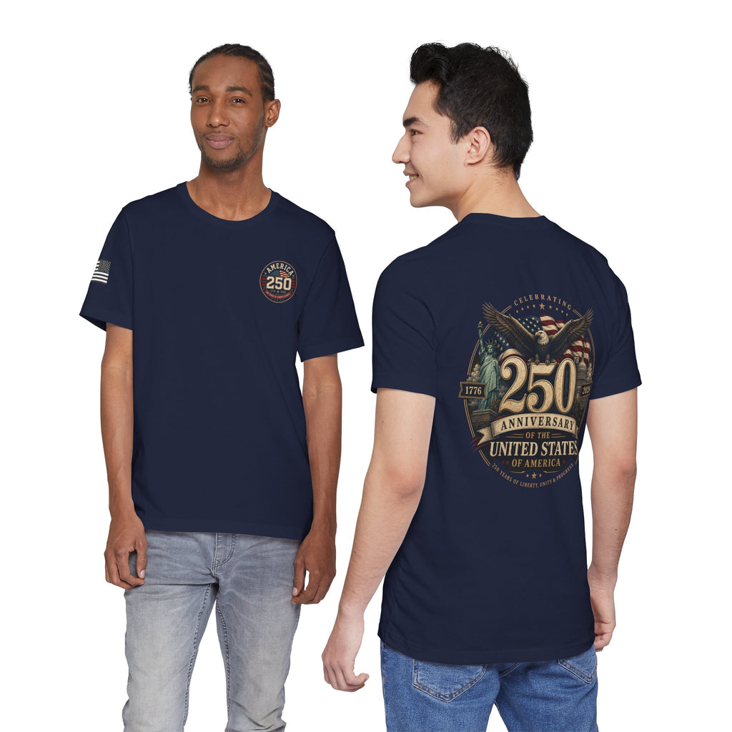 250th Anniversary USA T‑Shirt — American Eagle & Flag Commemorative Tee