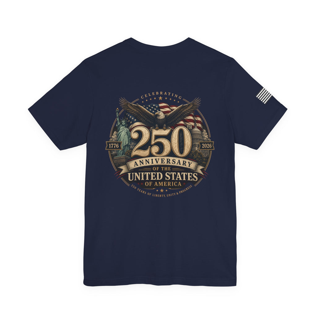 250th Anniversary USA T‑Shirt — American Eagle & Flag Commemorative Tee