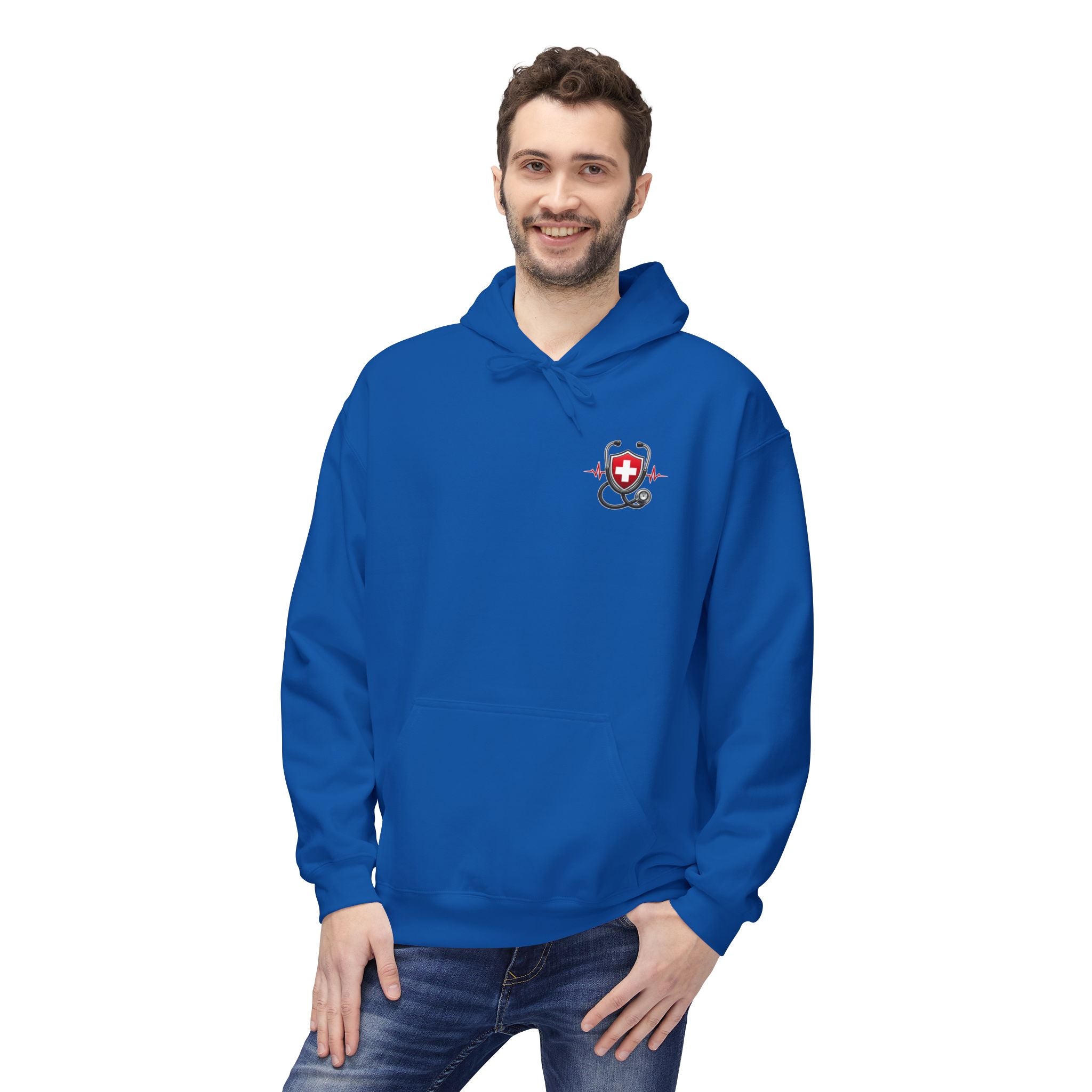 ER Nurse Hoodie - "Present in Chaos, Fueled by Caffeine & Compassion" Medical Staff Pullover