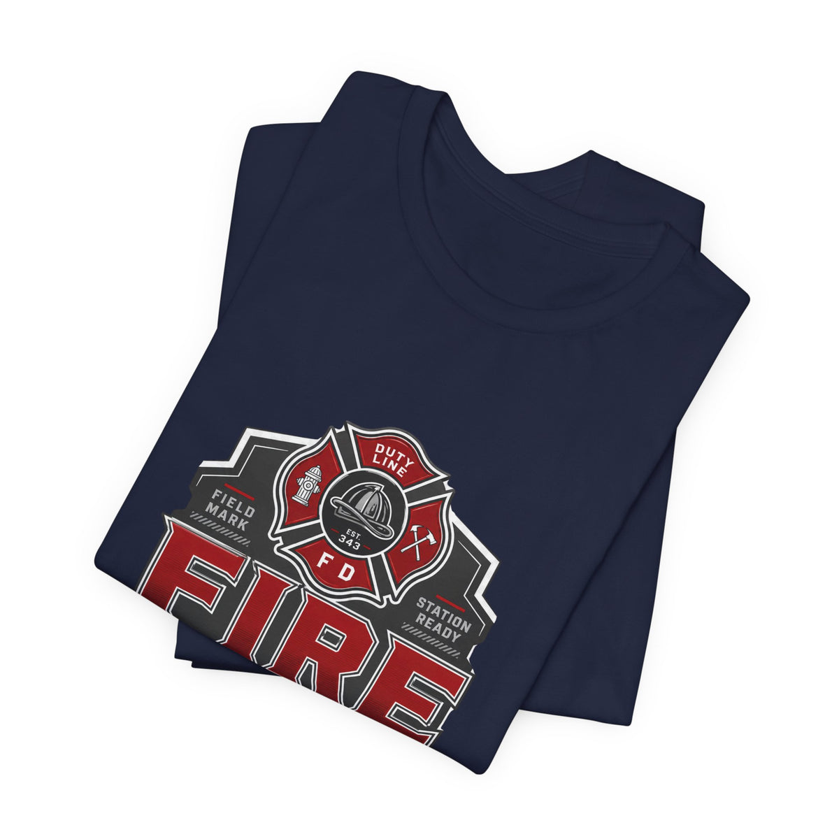 Firefighter T-Shirt — "Built for the Call" Fire Dept Badge Tee