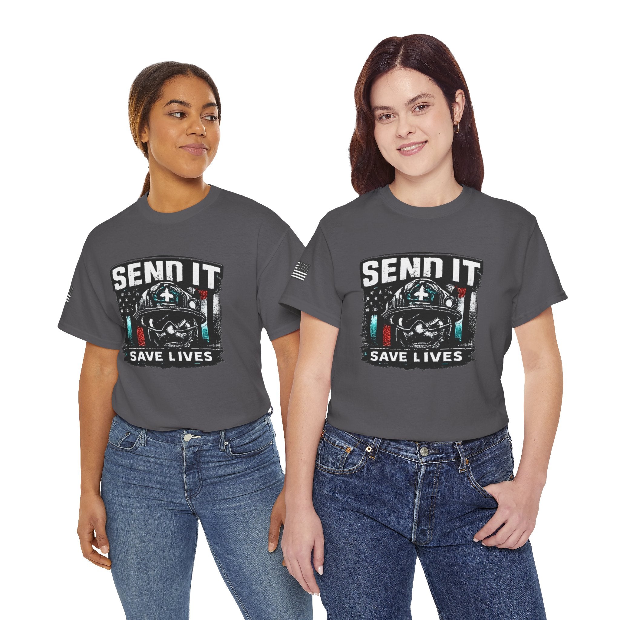 Send It Save Lives T‑Shirt — EMS/Paramedic Rescue Helmet Tee