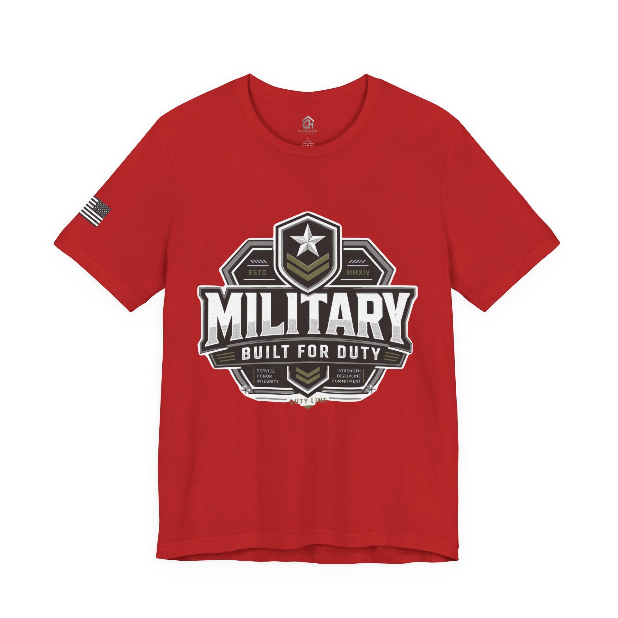 Military 'Built for Duty' T-Shirt — Patriotic Veteran & Active Duty Tee