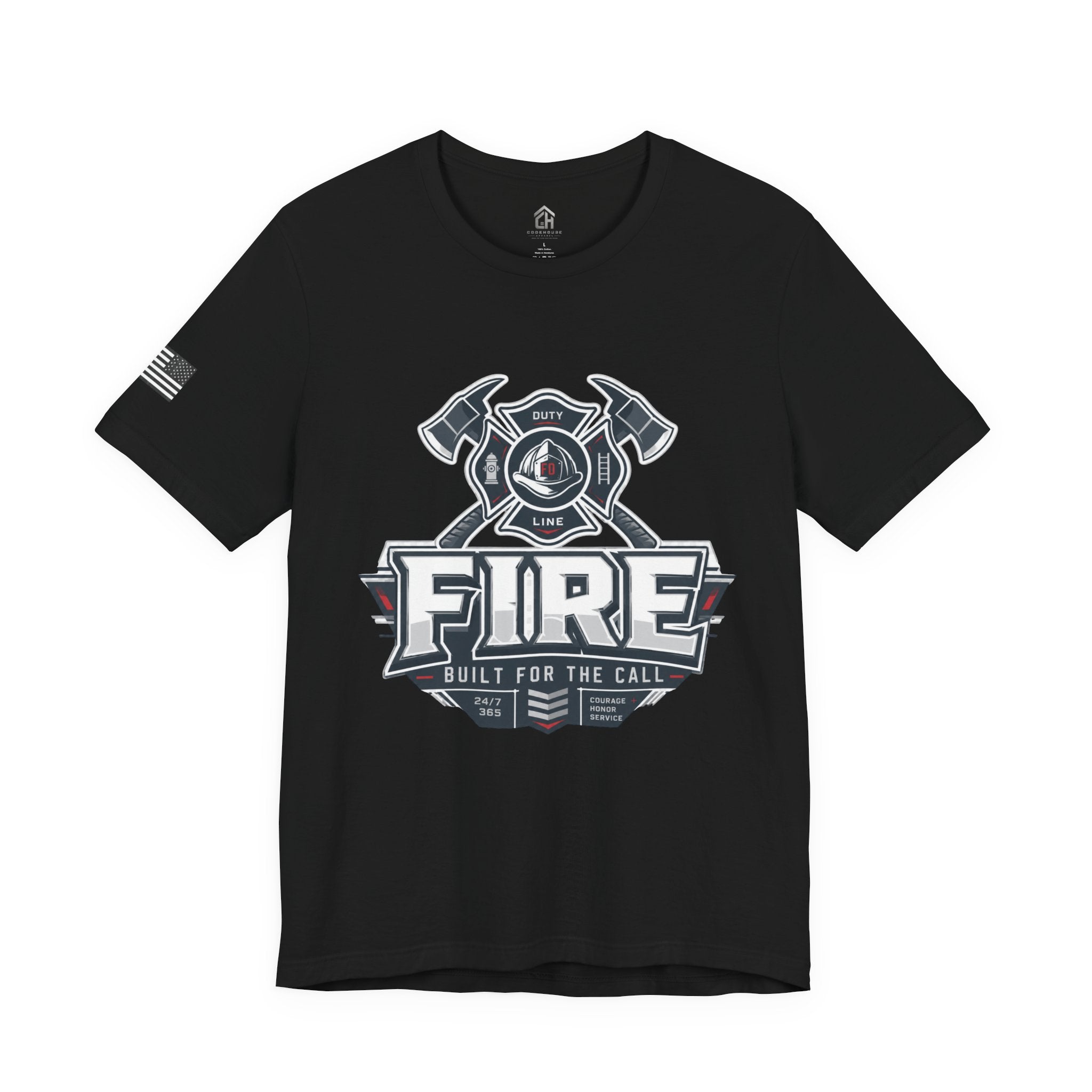 Firefighter T-Shirt — "Fire Built for the Call" Graphic Tee
