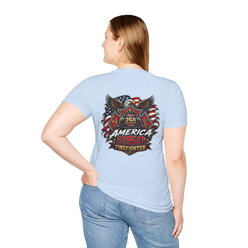 America 250 Firefighter Patriotic Graphic Tee