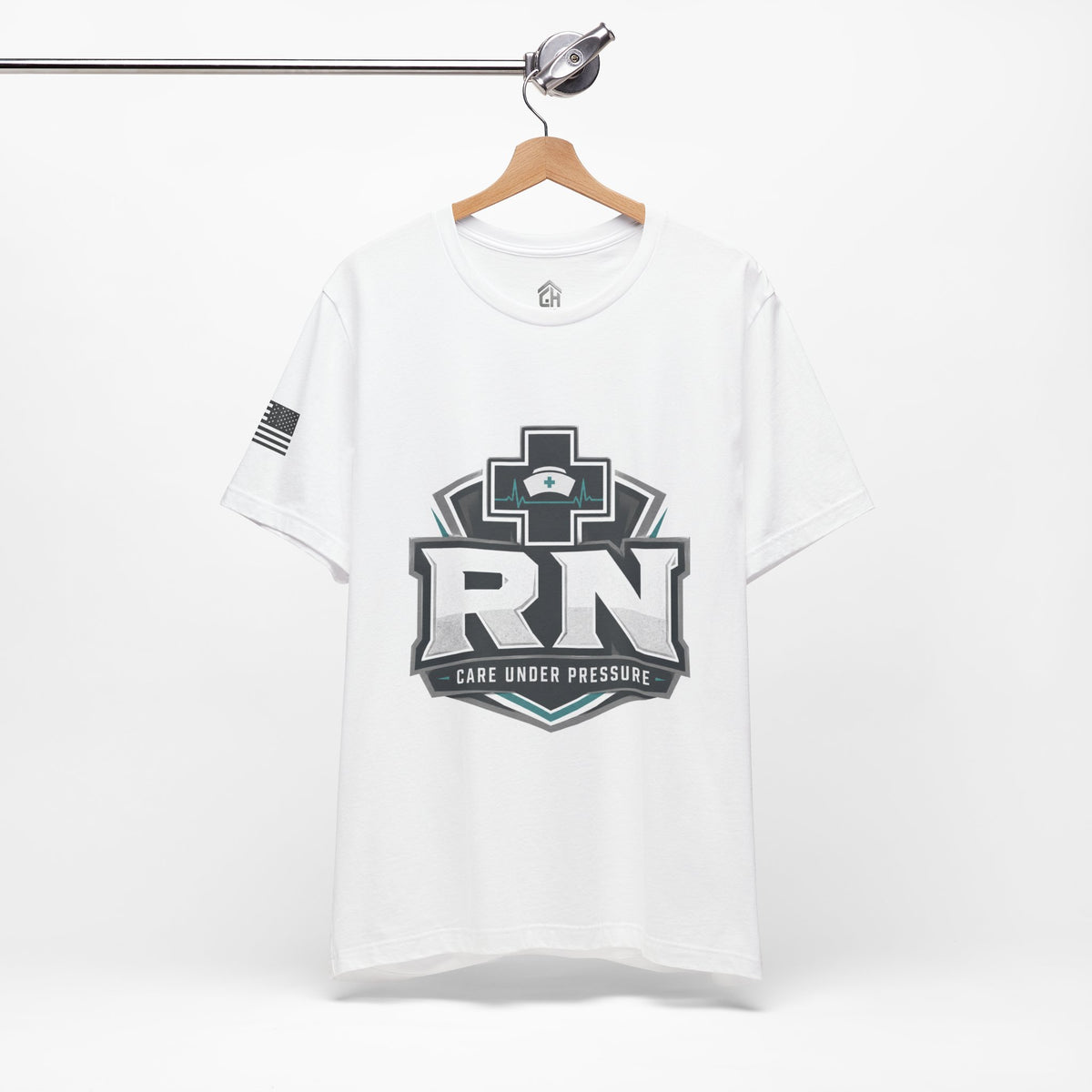 RN Nurse Logo T‑Shirt — Care Under Pressure Crew Tee