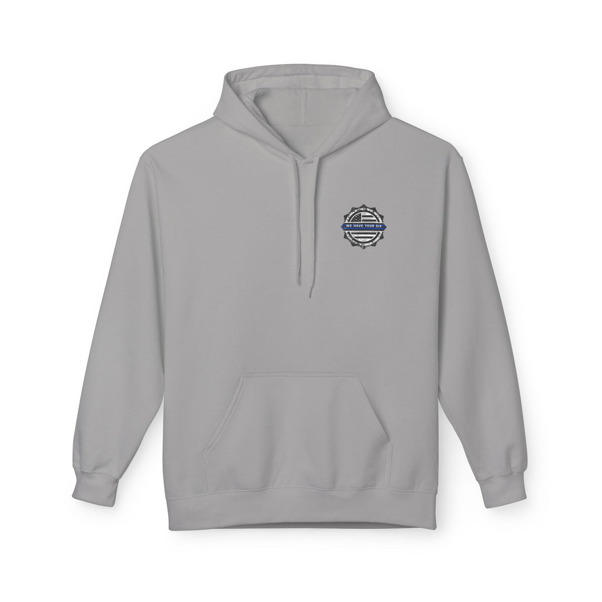 Thin Blue Line Skull Hoodie – Police Support American Flag Back Print