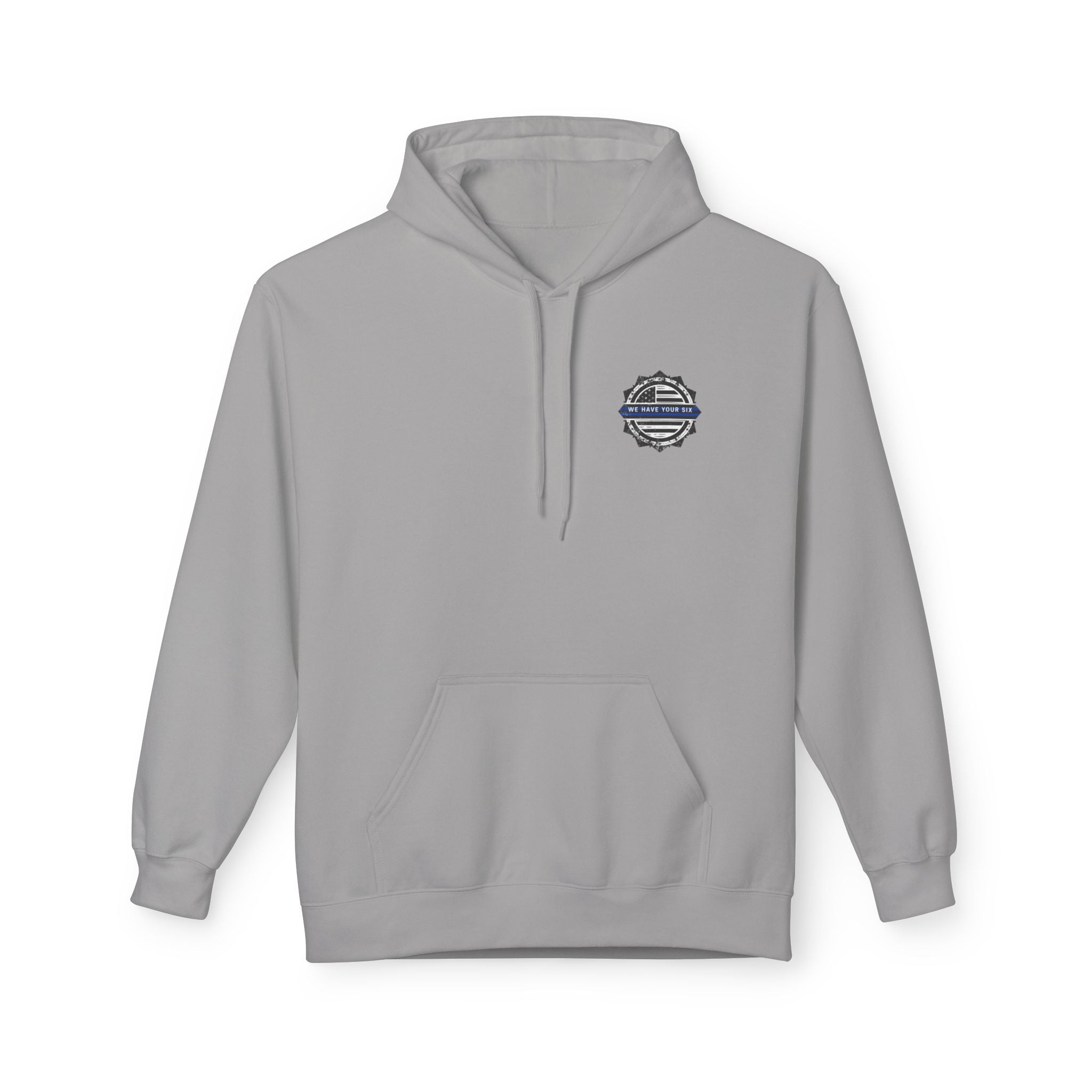Thin Blue Line Skull Hoodie – Police Support American Flag Back Print