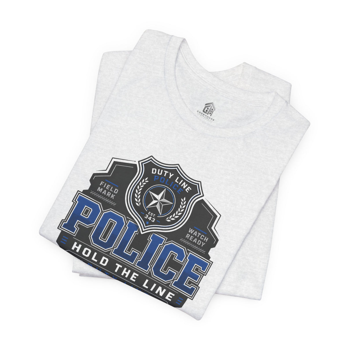Police 'Hold the Line' Badge T‑Shirt — Thin Blue Line Support Tee